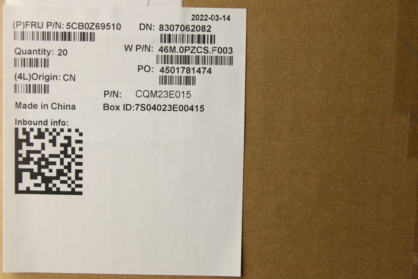 Lenovo Plastic Cover, 3.2T, WLAN - 5CB0Z69510