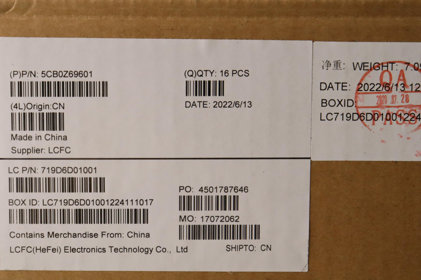 Lenovo T16G1 FHD LCD Top Cover Sub Assembly - 5CB0Z69601