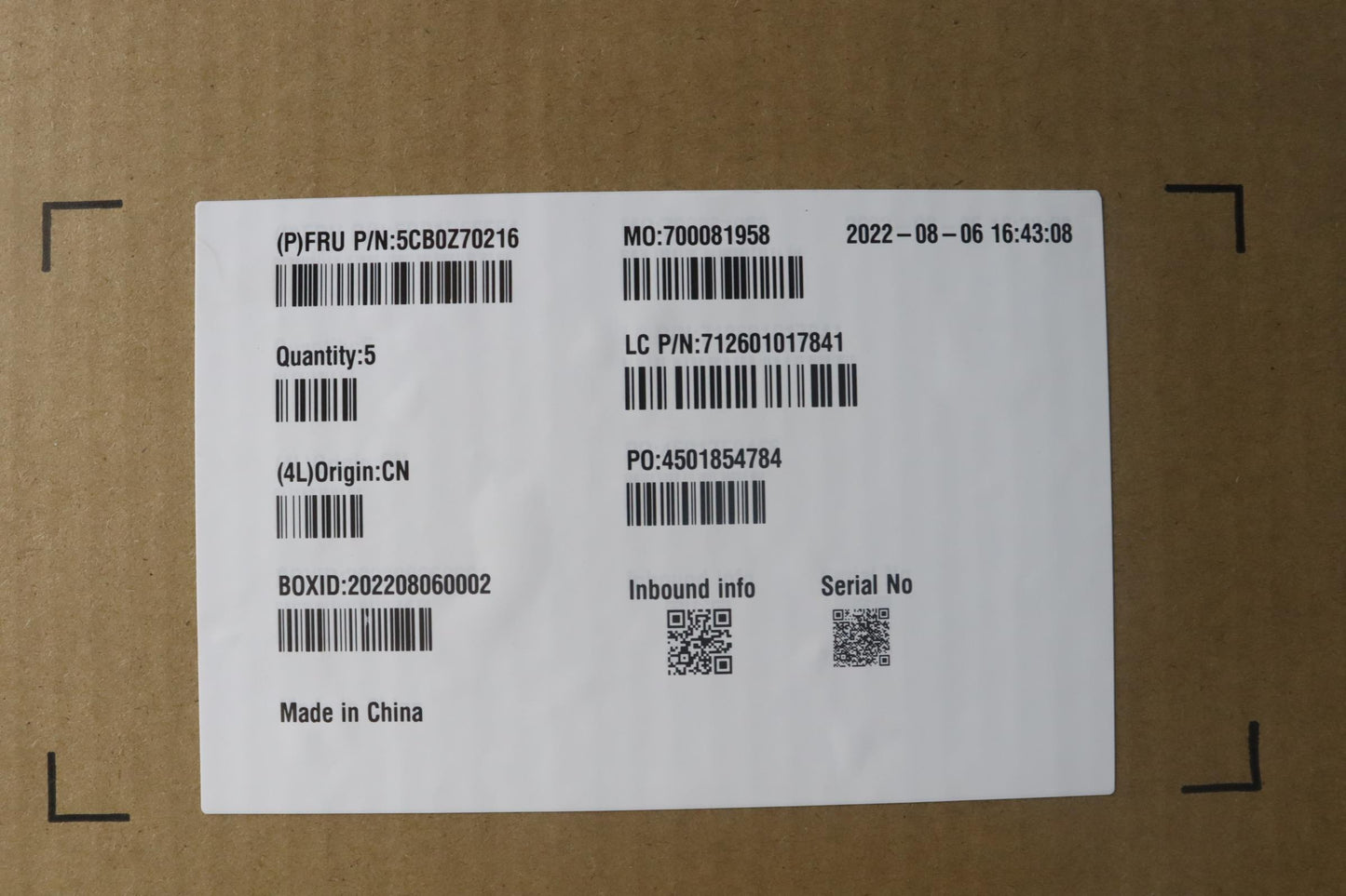 Lenovo Cover Upper Case Asm_Eng Wt 82 - 5CB0Z70216