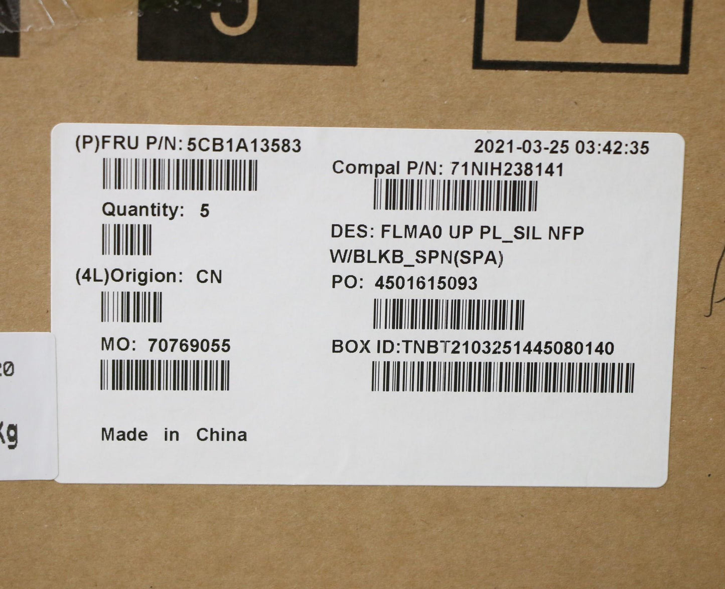 Lenovo Cover Upper C81Ym Pl_Sil Nfp B - 5CB1A13583