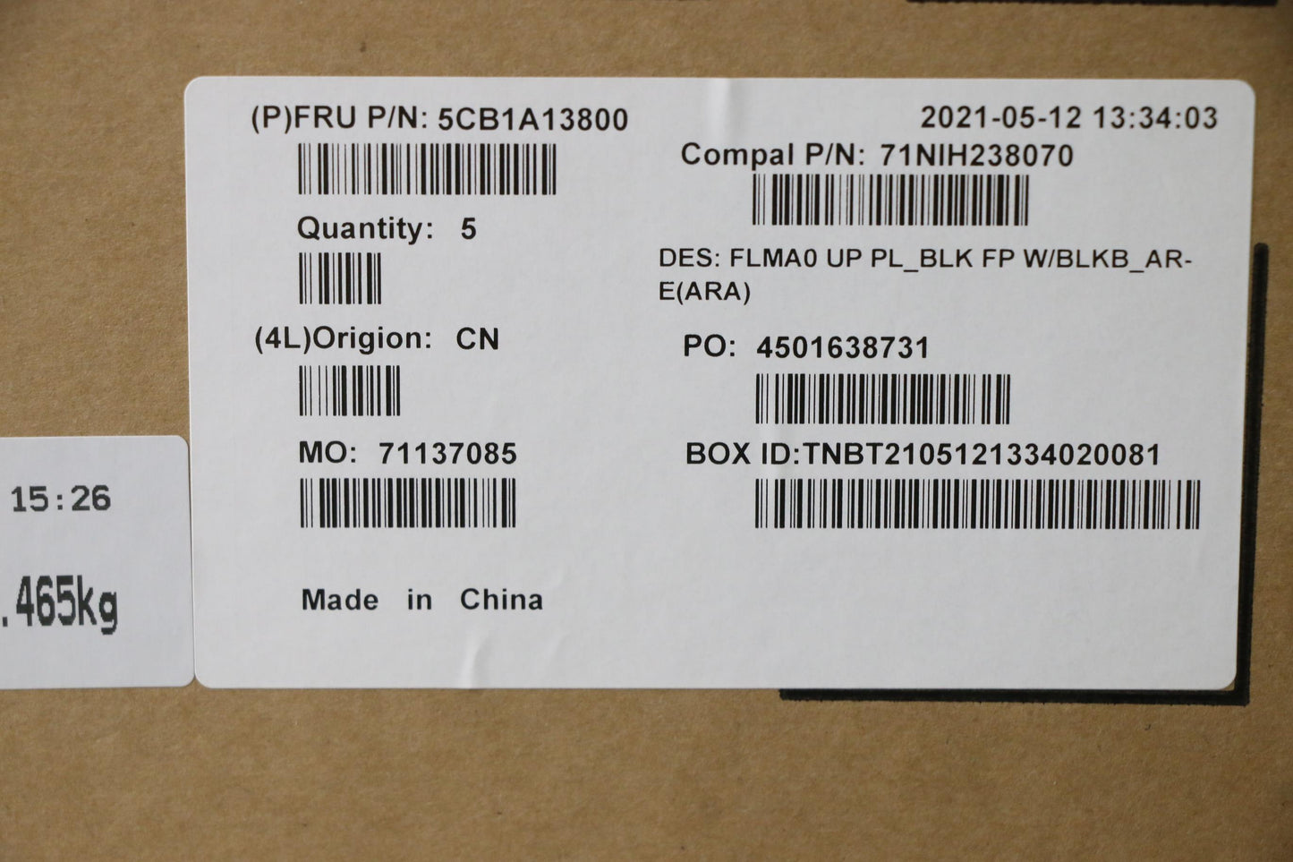 Lenovo Cover Upper C81Ym Pl_Blk Fp Bl - 5CB1A13800