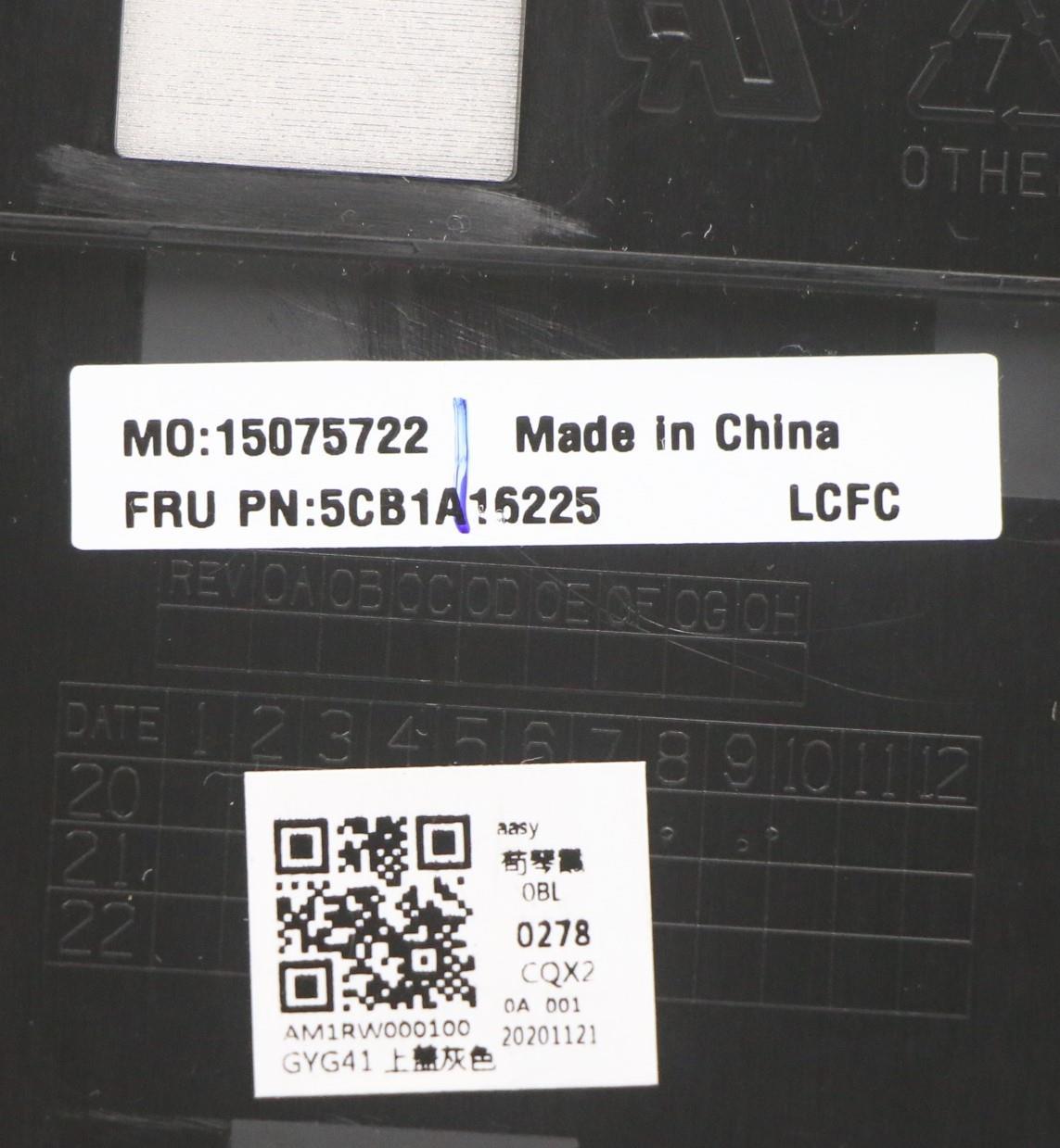 Lenovo Cover Upper Case Asm_Cze/Slkl8 - 5CB1A16225