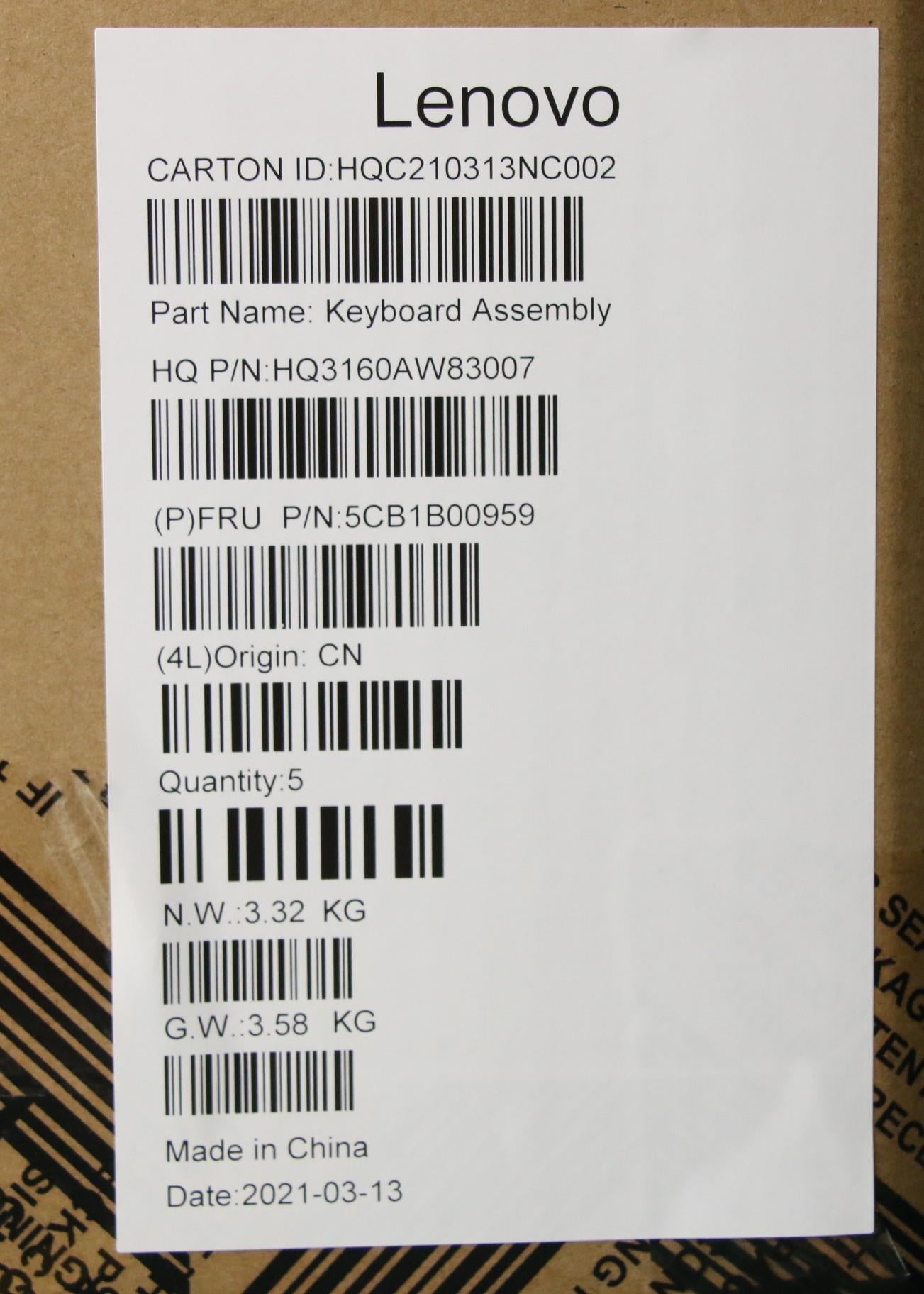 Lenovo Cover Upper Case Asm_Fra_H 82C - 5CB1B00959