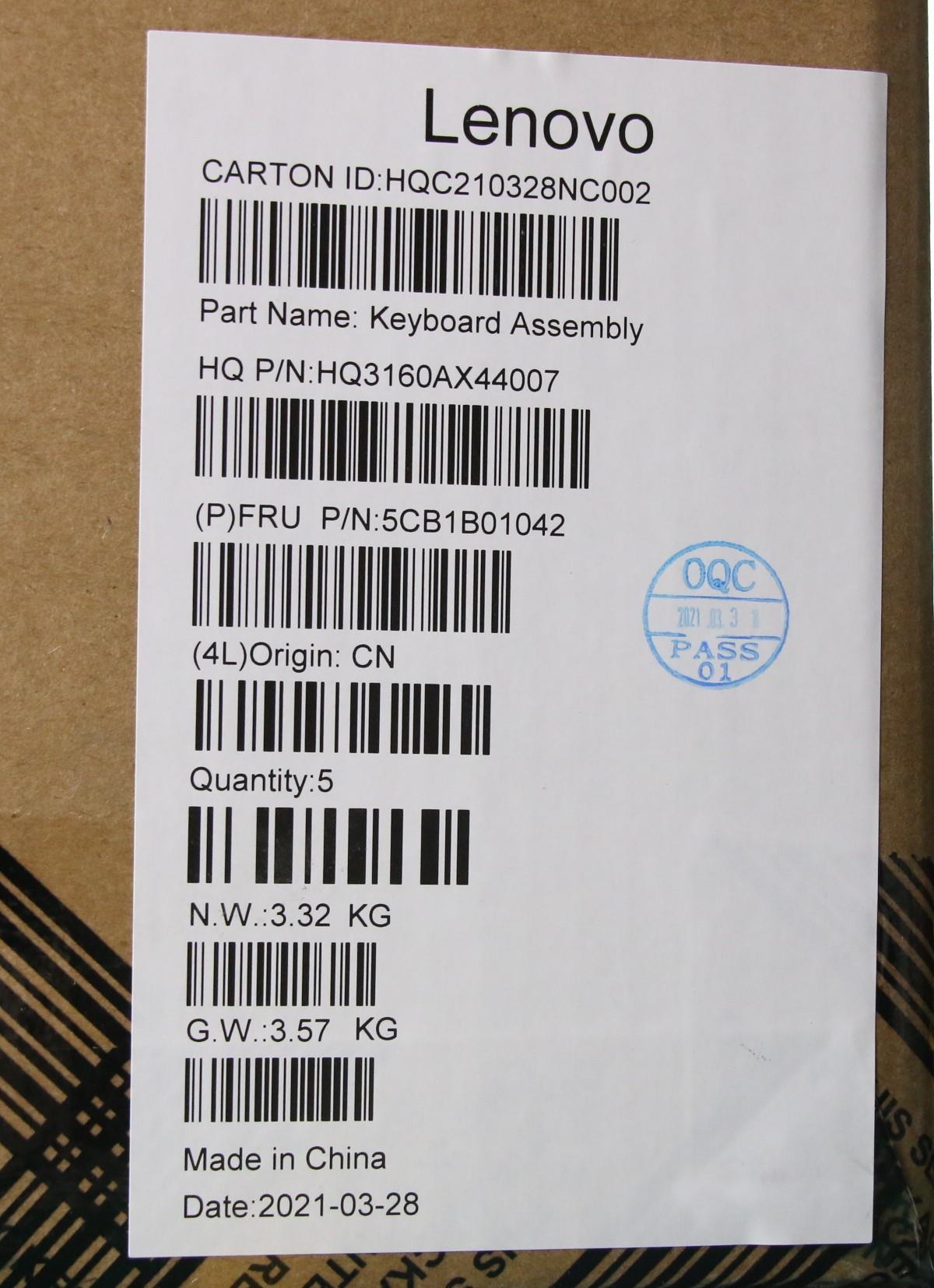 Lenovo Cover Upper Case Asm_Ara H 82C - 5CB1B01042