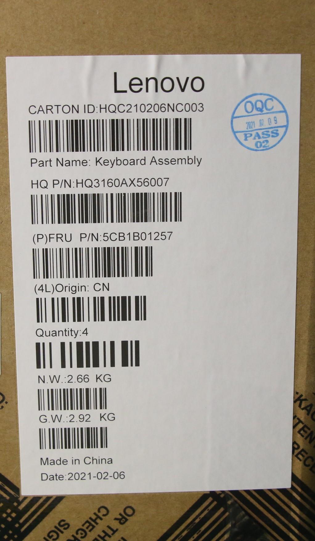 Lenovo Cover Upper Case Asm_Hbw H 82C - 5CB1B01257