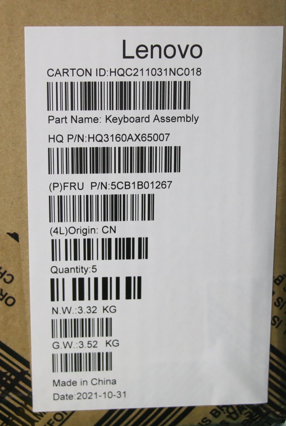 Lenovo Cover Upper Case Asm_Rus H 82C - 5CB1B01267