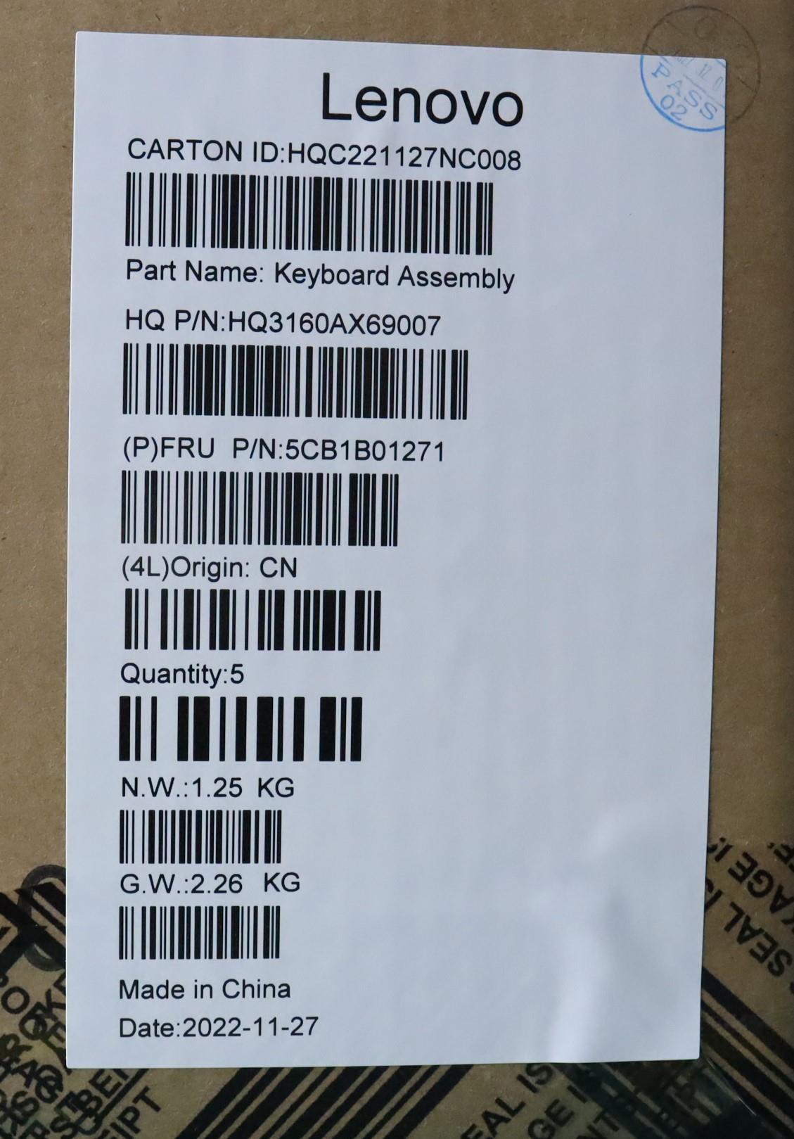 Lenovo Cover Upper Case Asm_Tc H 82Cu - 5CB1B01271