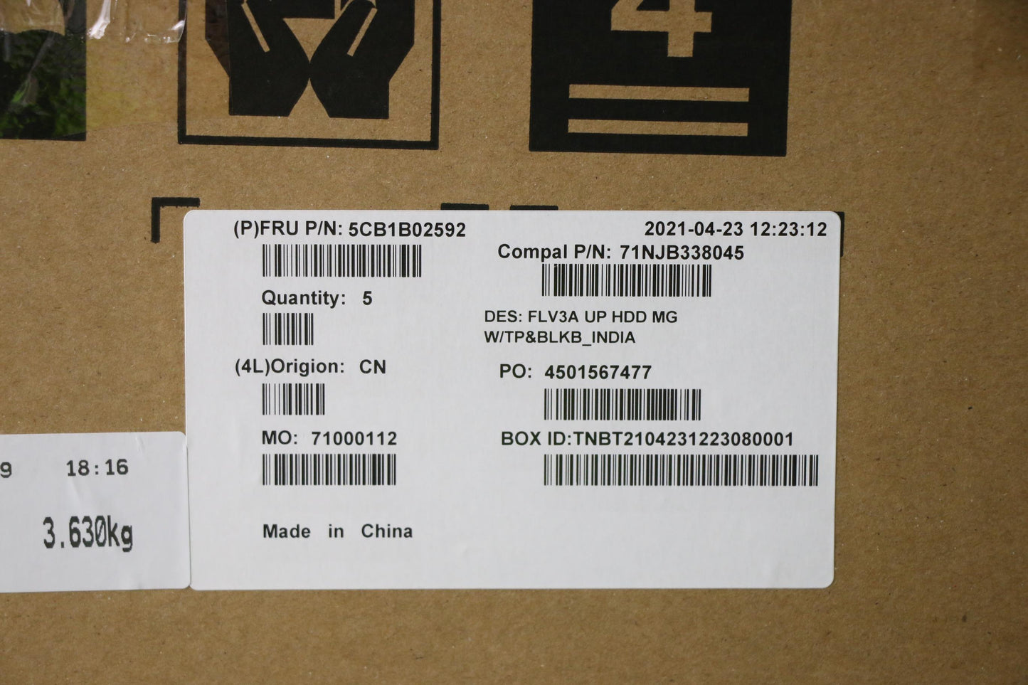 Lenovo Cover Upper Case Asm_Hin C 20V - 5CB1B02592