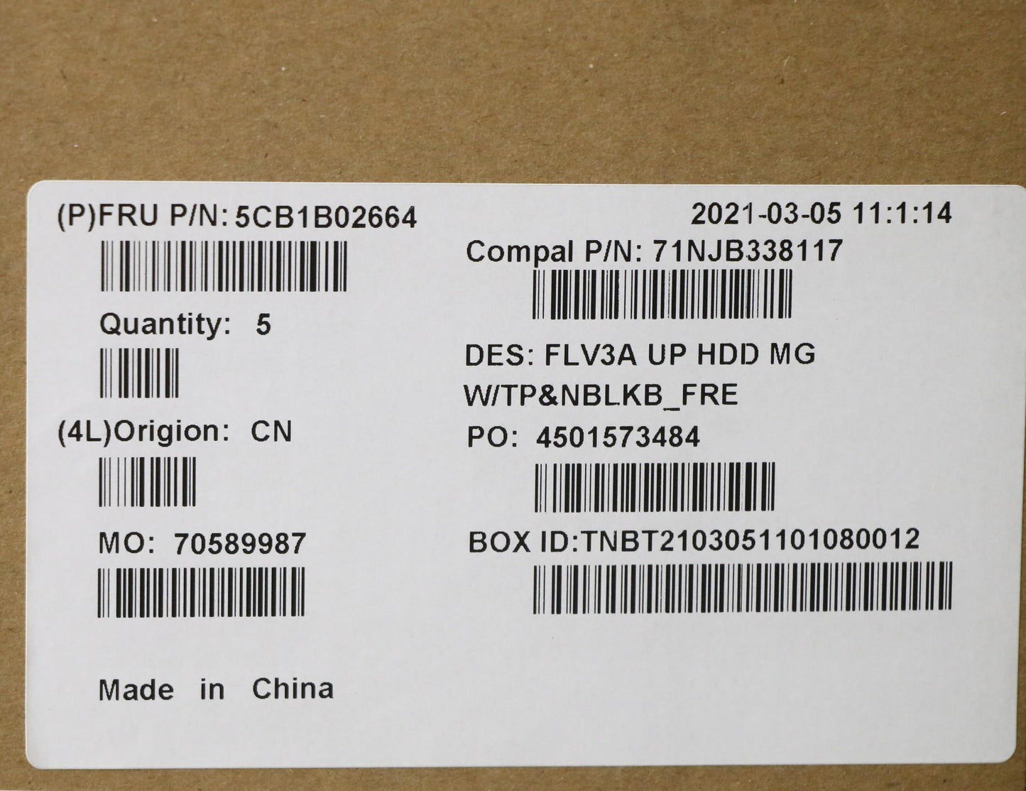 Lenovo Cover Upper Case Asm_Fra C 20V - 5CB1B02664