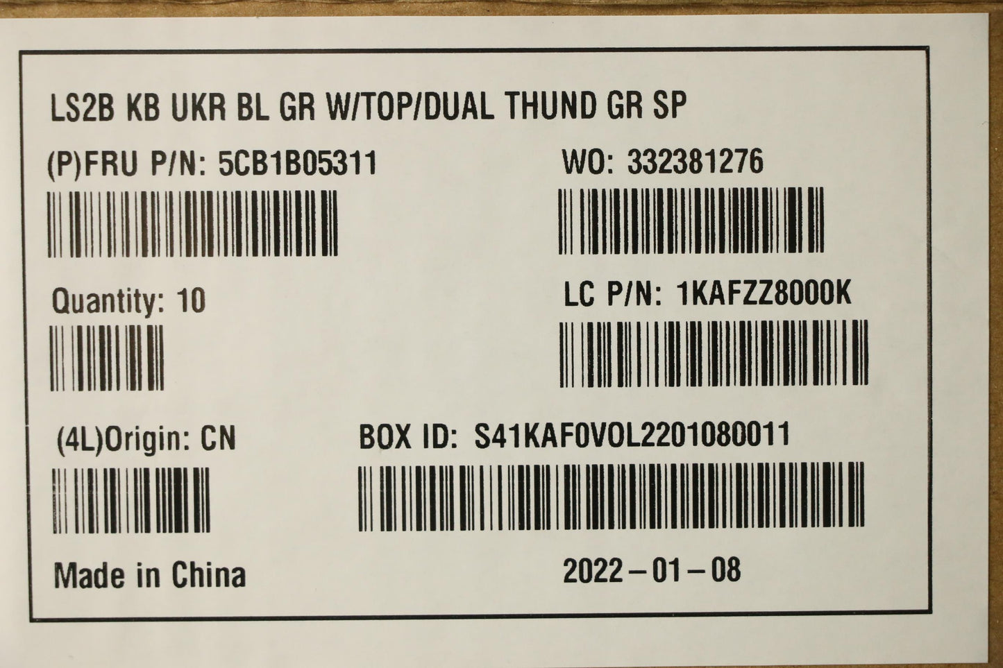 Lenovo Cover Upper Case Asm_Ukr Q82A3 - 5CB1B05311