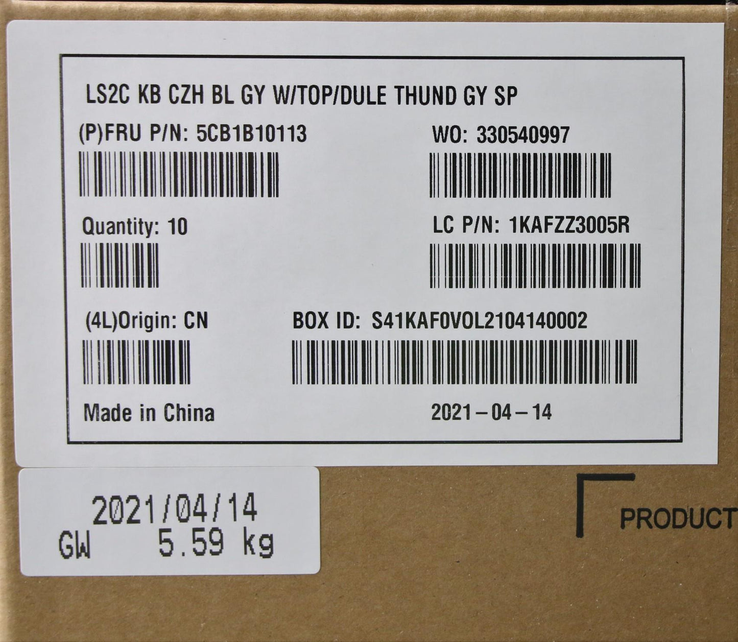 Lenovo Cover Upper Case Asm_Cz-Sk Q82 - 5CB1B10113