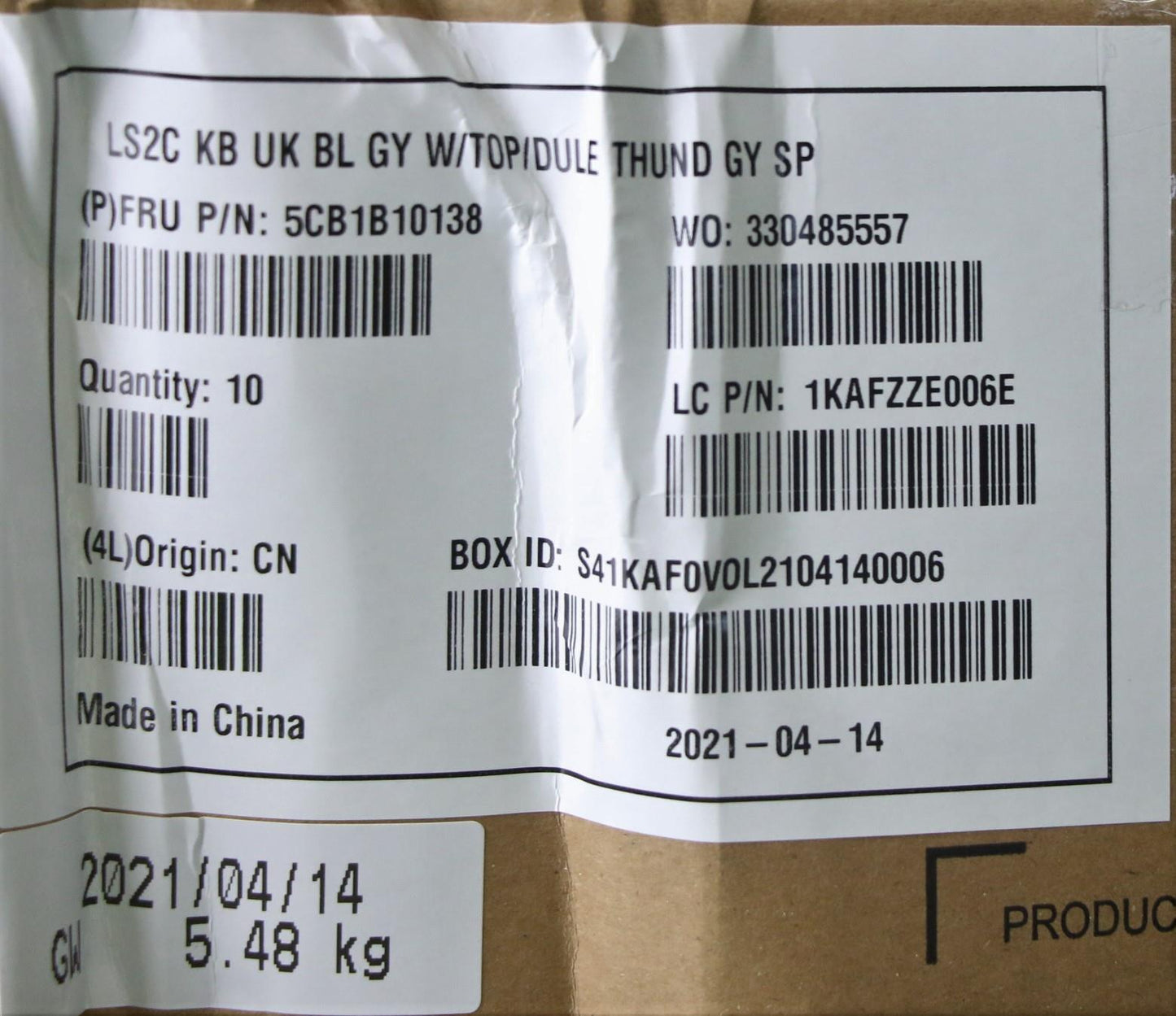 Lenovo Cover Upper Case Asm_Uk Q82Ac - 5CB1B10138