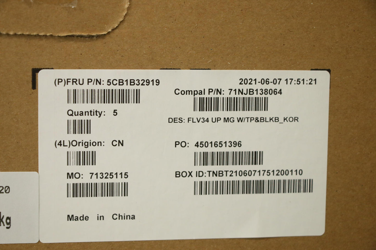 Lenovo Cover Upper Case Asm_Kor C 20V - 5CB1B32919