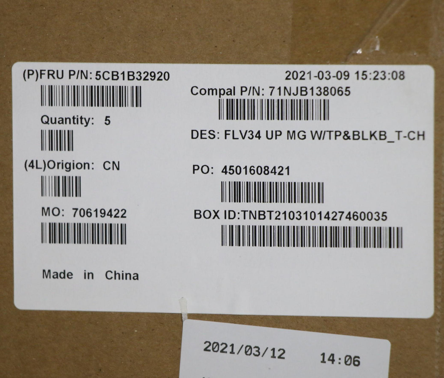 Lenovo Cover Upper Case Asm_Tc C 20Vd - 5CB1B32920
