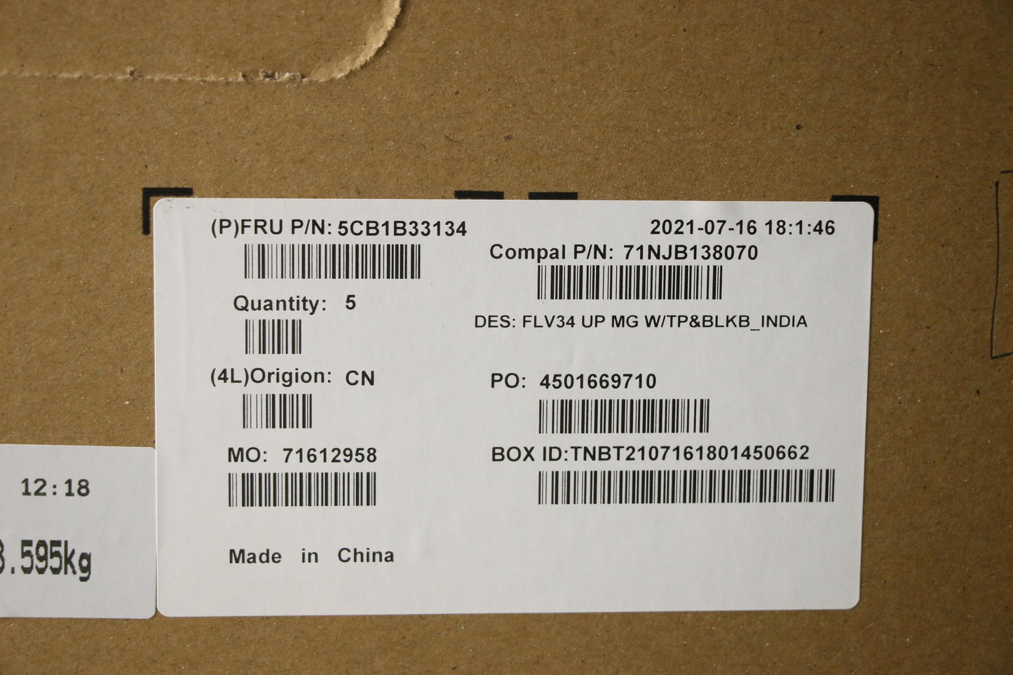 Lenovo Cover Upper Case Asm_Hin C 20V - 5CB1B33134