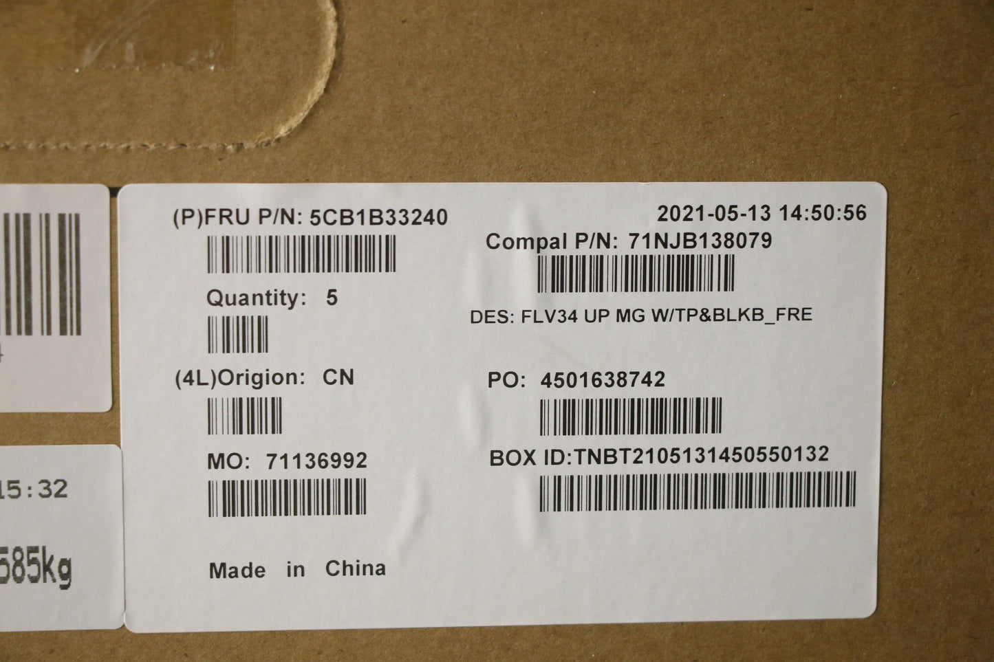 Lenovo Cover Upper Case Asm_Fra C 20V - 5CB1B33240