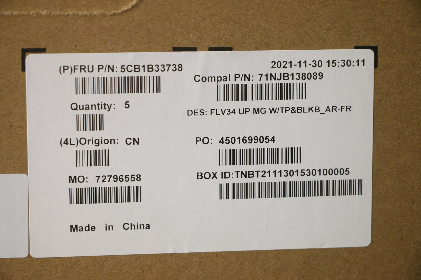 Lenovo Cover Upper Case Asm_Fra/Ara C - 5CB1B33738
