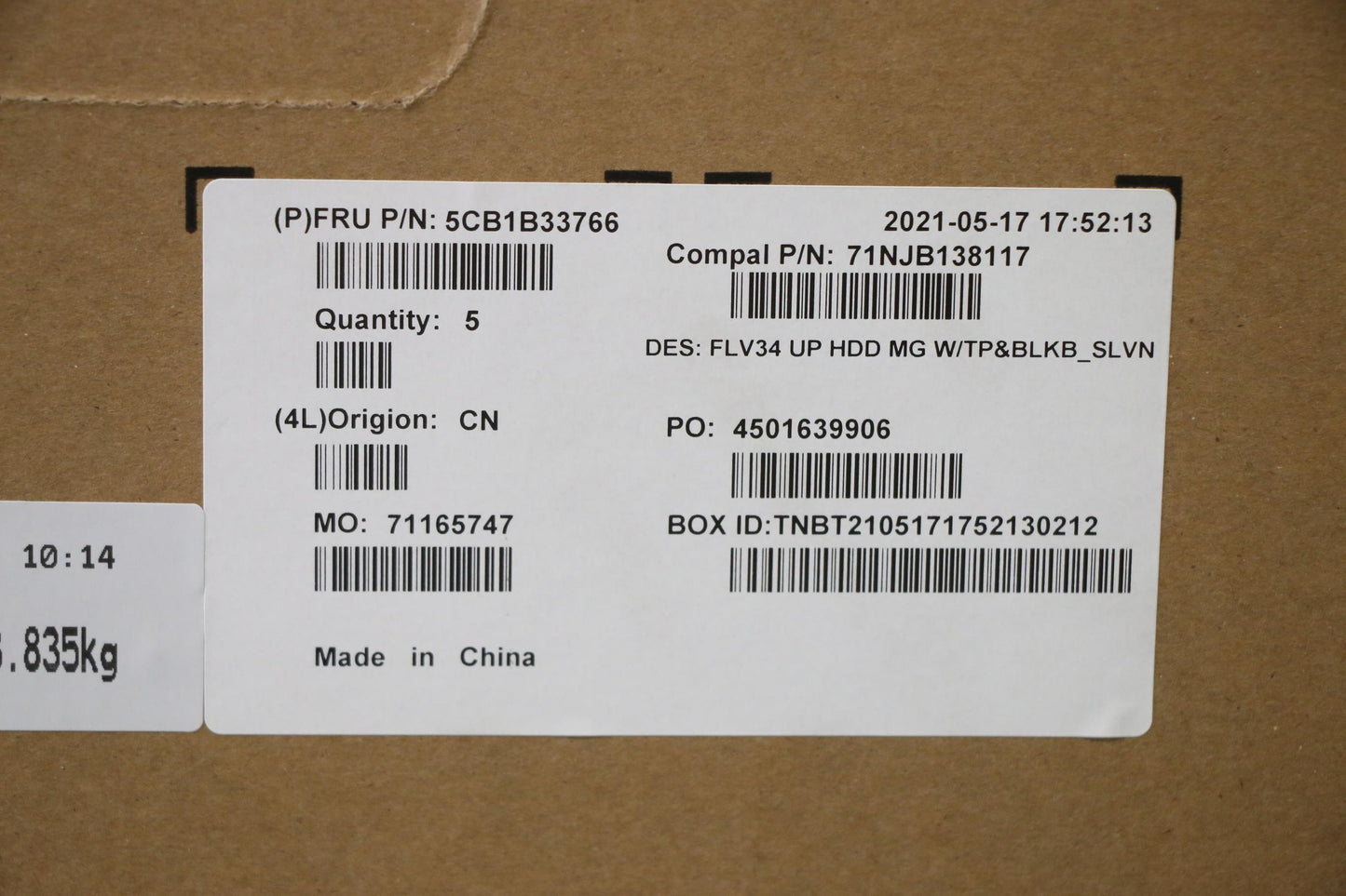 Lenovo Cover Upper Case Asm_Slv C 20V - 5CB1B33766