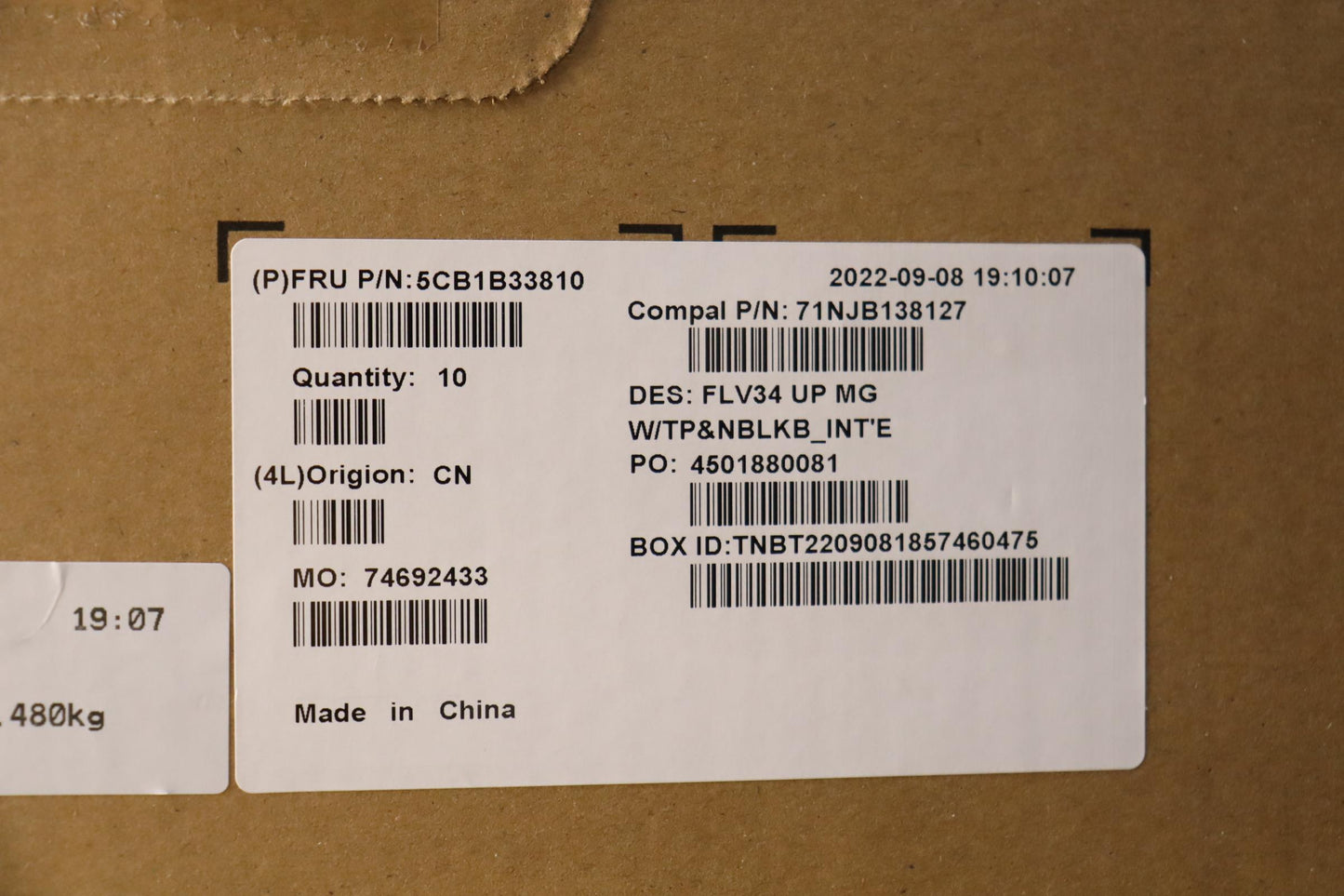 Lenovo Cover Uppercase Asm_Euro Eng C - 5CB1B33810
