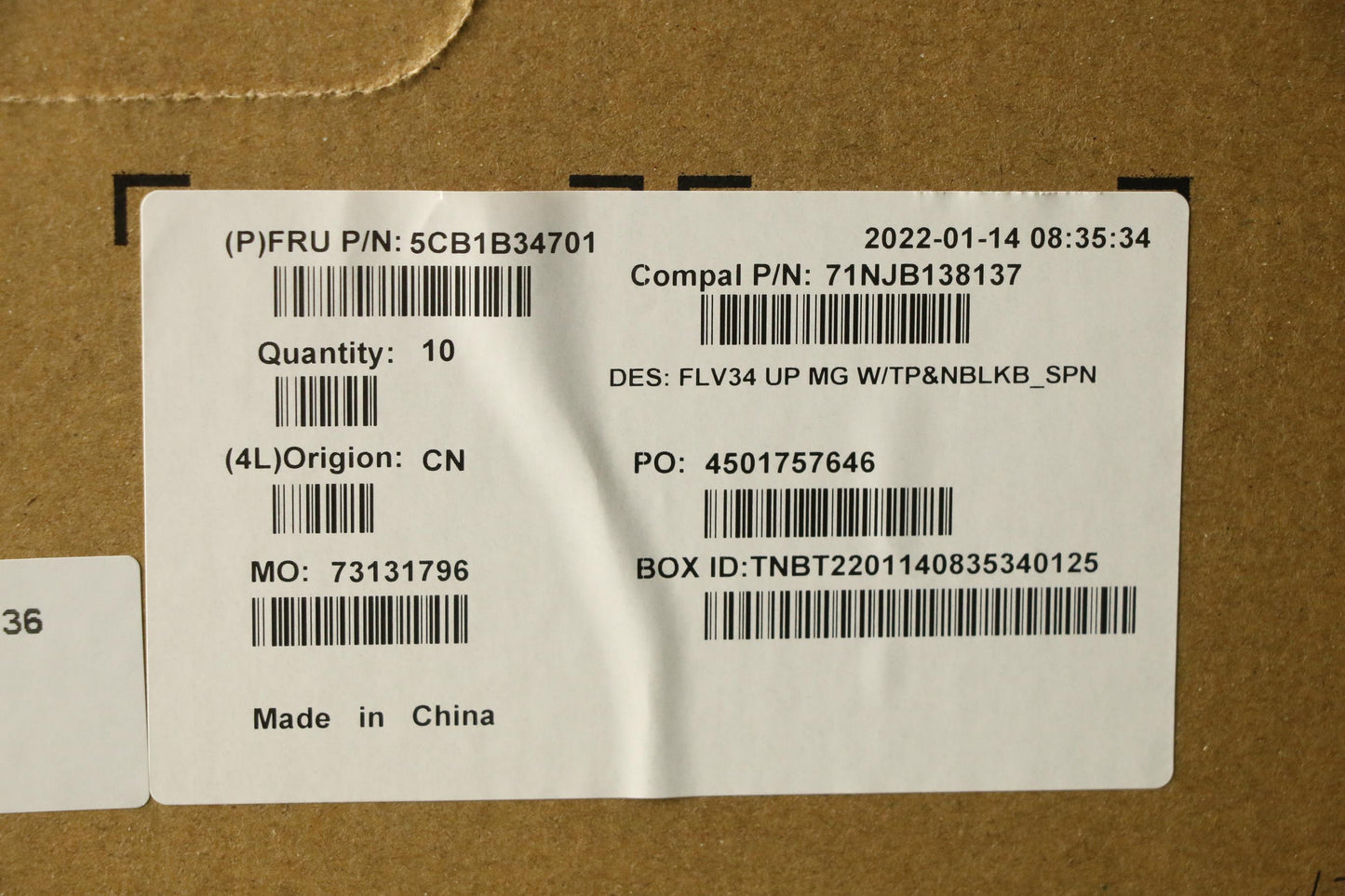 Lenovo Cover Upper Case Asm_Spa C 20V - 5CB1B34701