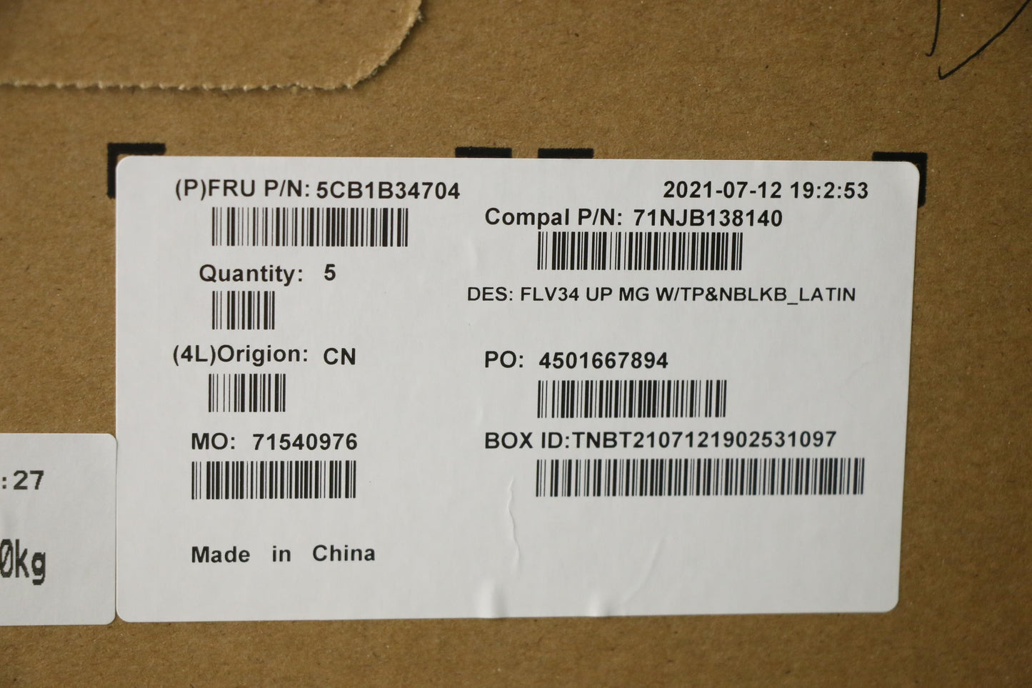 Lenovo Laptop Upper Case Assembly LA Spanish - 5CB1B34704