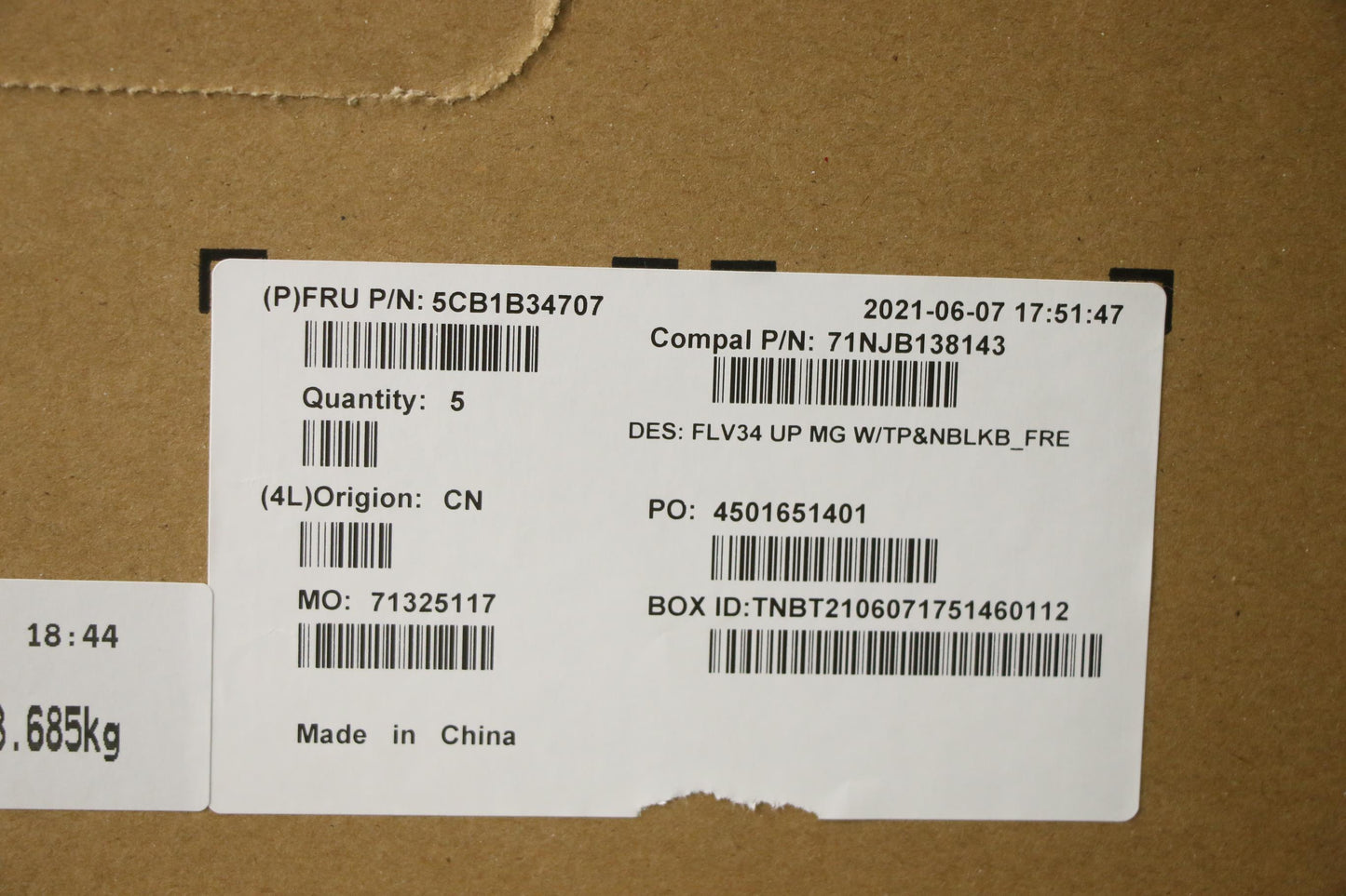 Lenovo Cover Upper Case Asm_Fra C 20V - 5CB1B34707