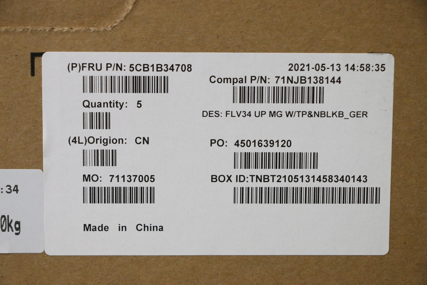 Lenovo Cover Upper Case Asm_Ger C 20V - 5CB1B34708
