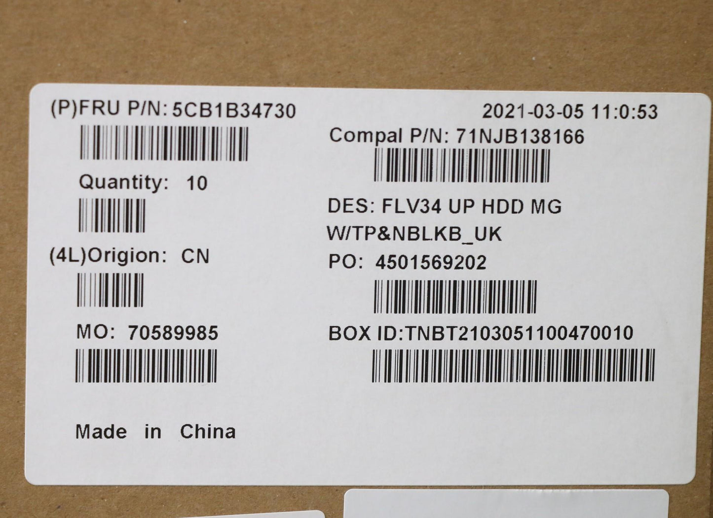 Lenovo Cover Upper Case Asm_Uke C 20V - 5CB1B34730