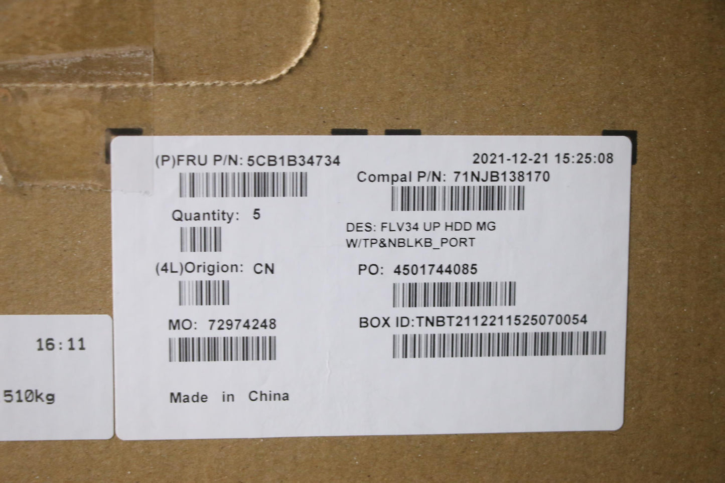 Lenovo Cover Upper Case Asm_Por C 20V - 5CB1B34734