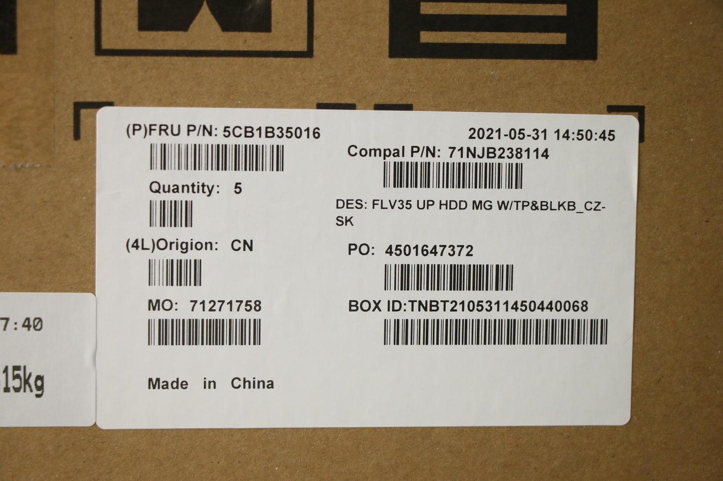 Lenovo Cover Uppercaseasm_Cze/Slk C20 - 5CB1B35016