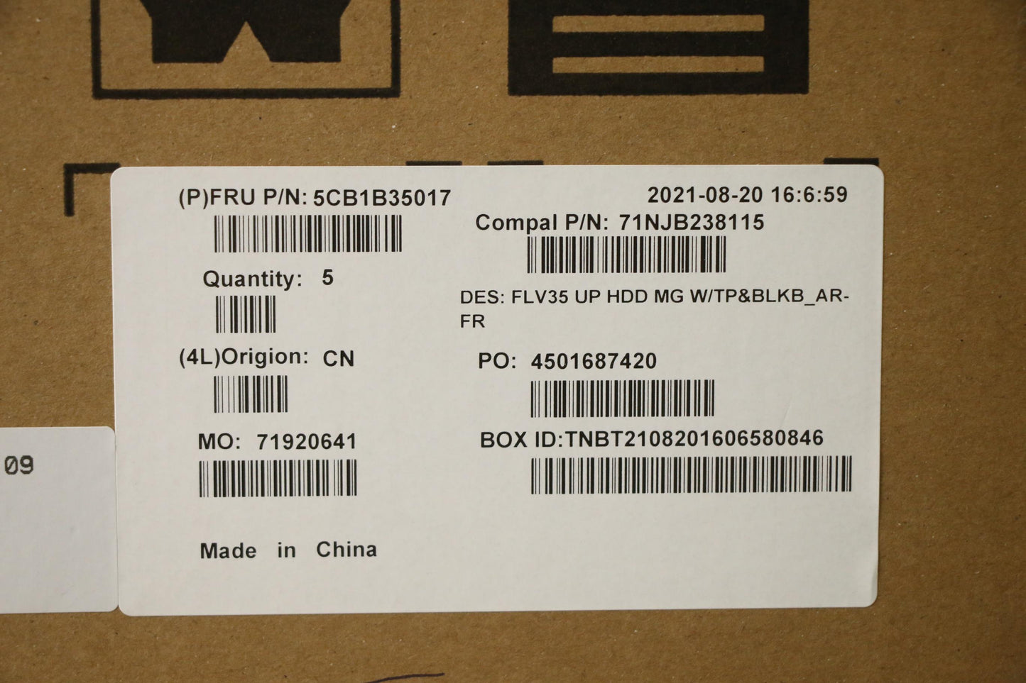 Lenovo Cover Uppercaseasm_Fra/Ara C20 - 5CB1B35017