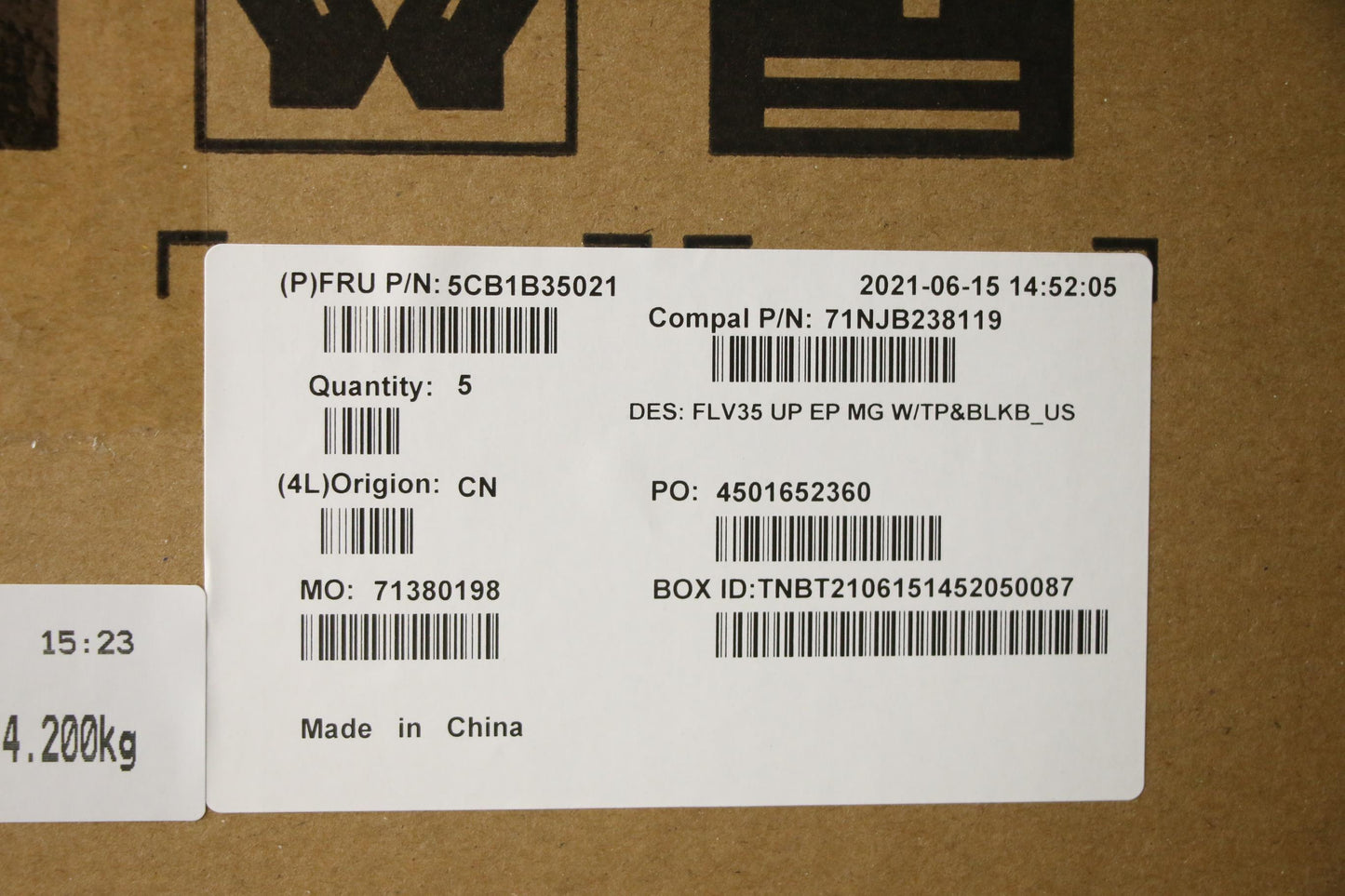 Lenovo Cover Uppercaseasm_Eng C20Ve E - 5CB1B35021