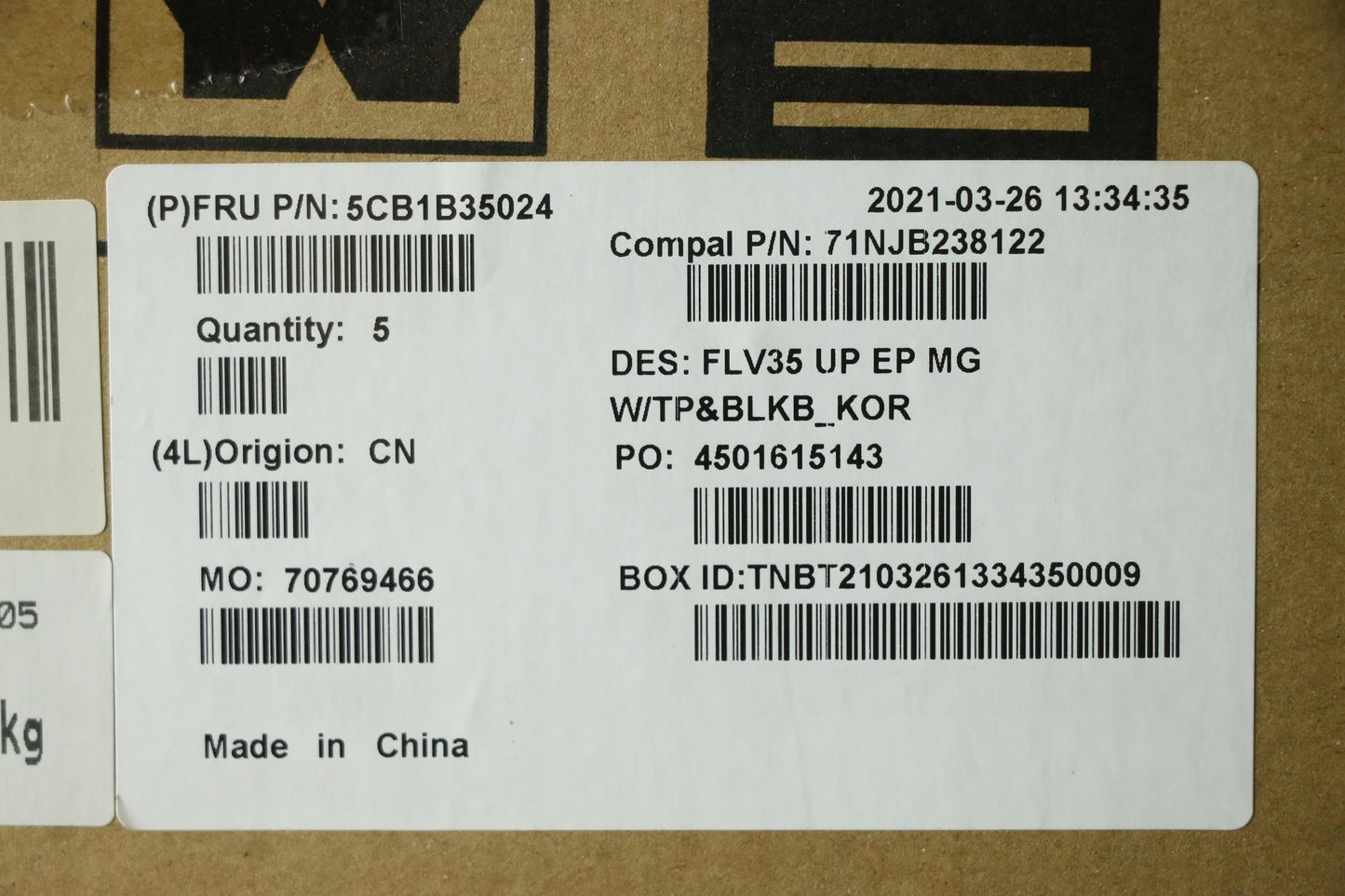 Lenovo Cover Uppercaseasm_Kor C20Ve E - 5CB1B35024