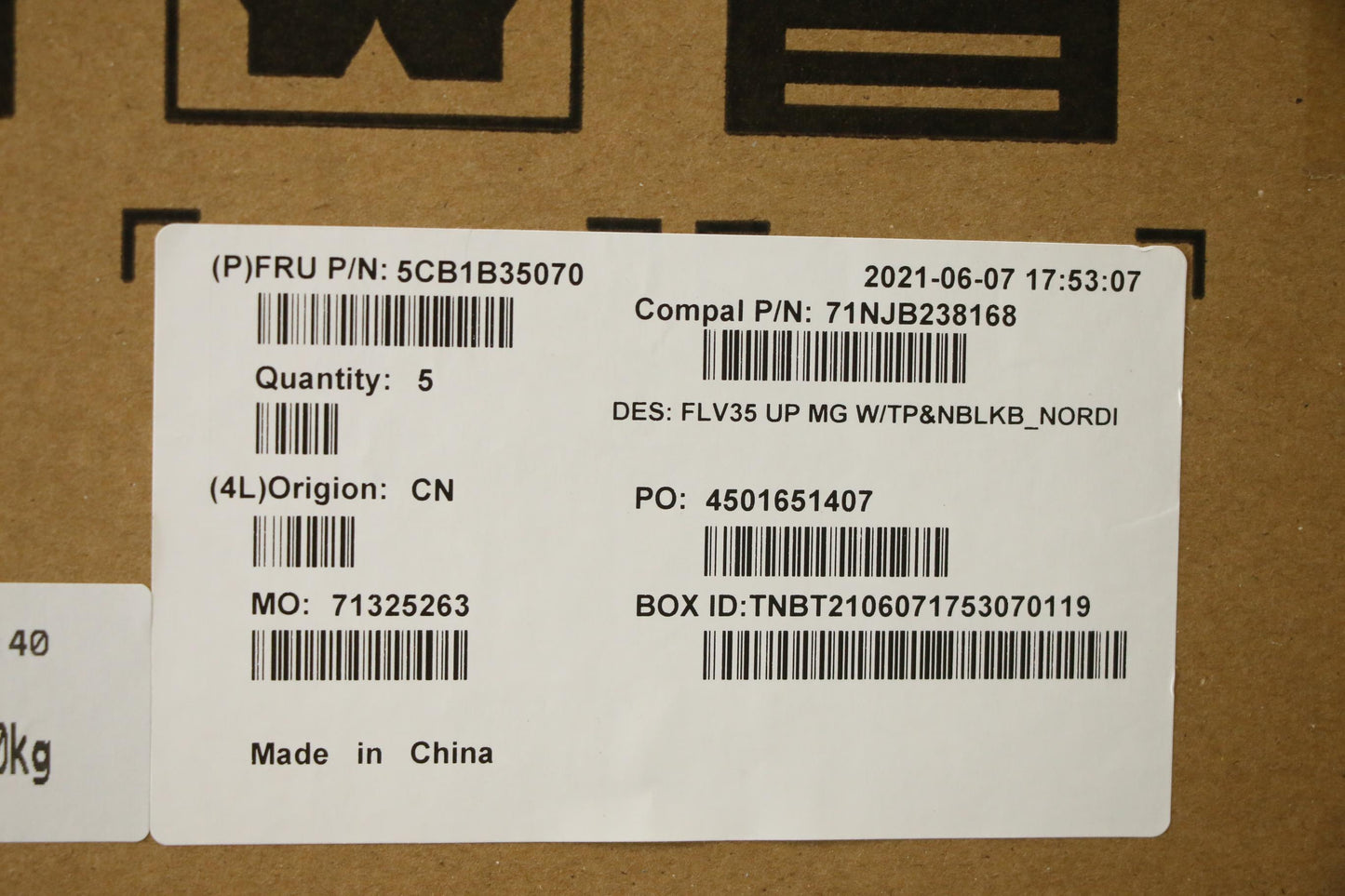 Lenovo Cover Uppercaseasm_Nordic C20V - 5CB1B35070