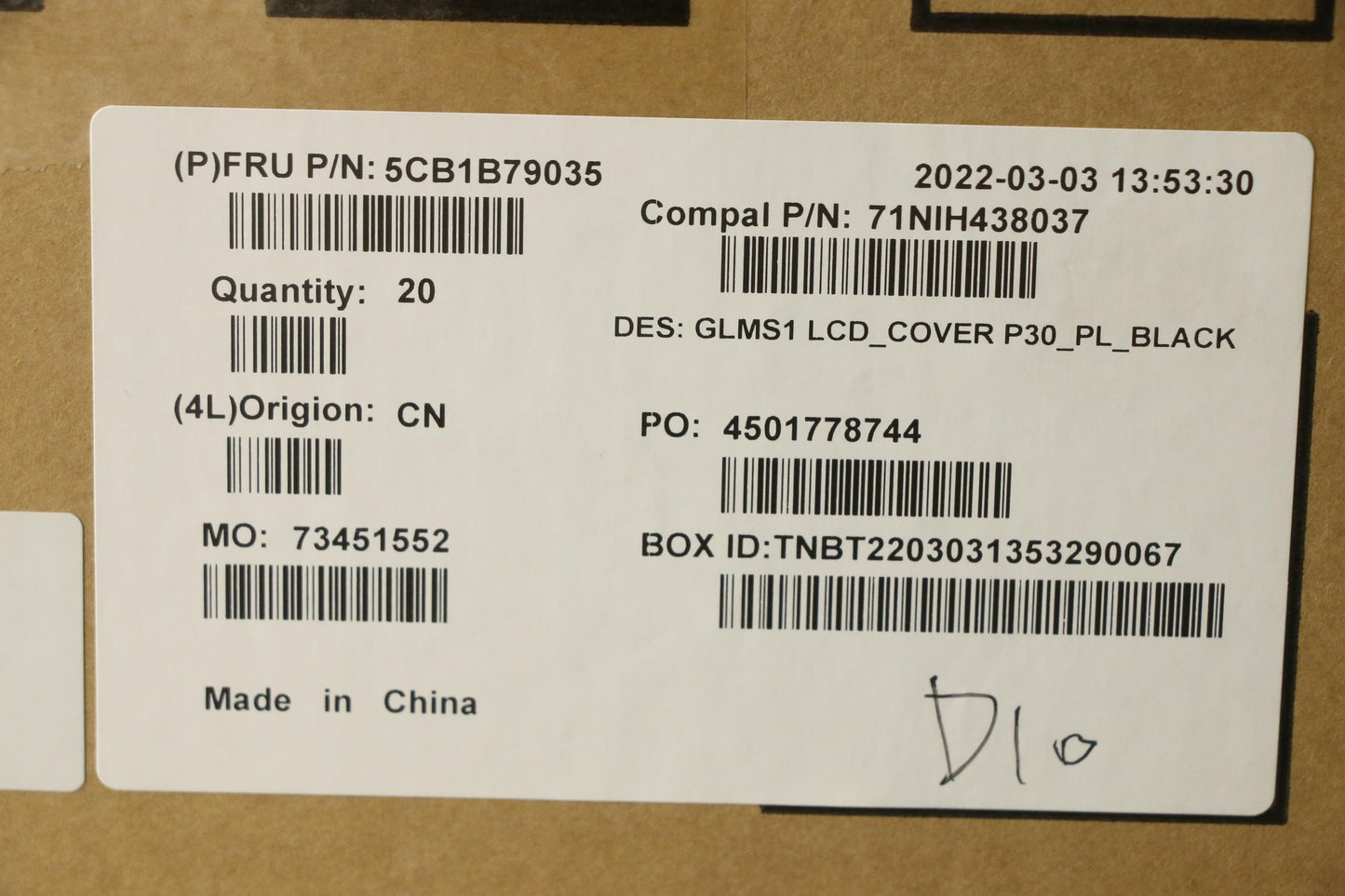 Lenovo Cover Lcd Cover C 82Fe P30_Pl_ - 5CB1B79035
