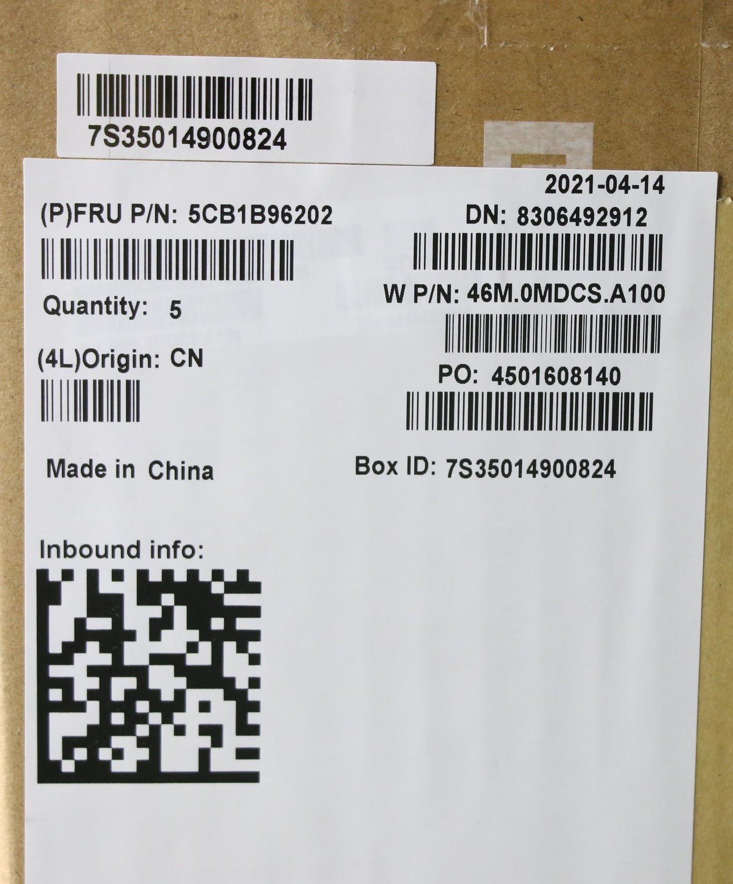 Lenovo Cover Upper Case Asm_Euro Eng - 5CB1B96202