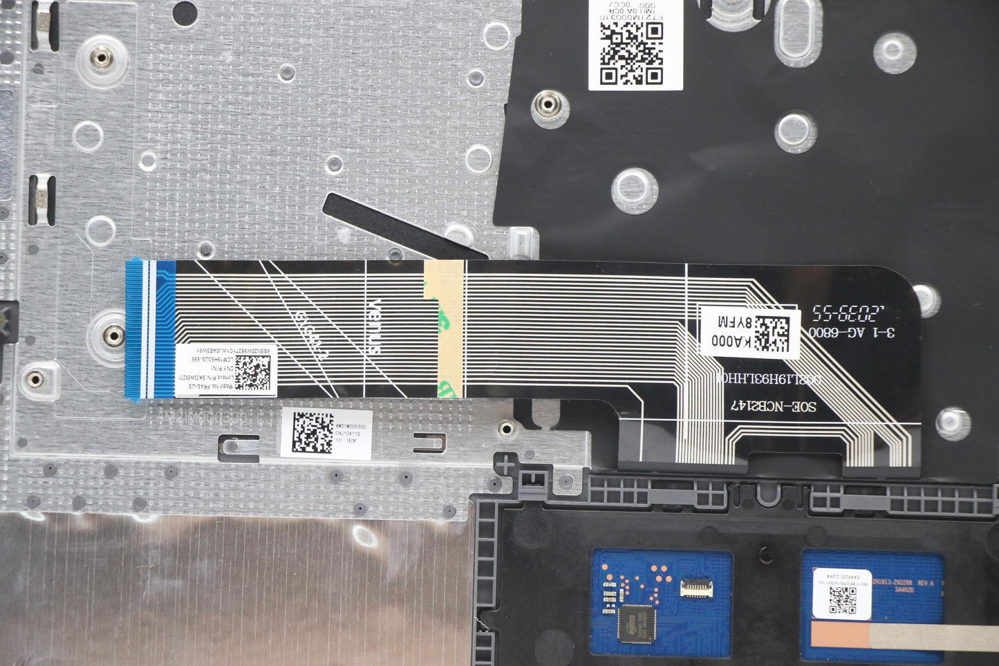 Lenovo Arctic Grey Keyboard with C-Cover, USA English, Non-Backlit, with Fingerprint Sensor - 5CB1B97823