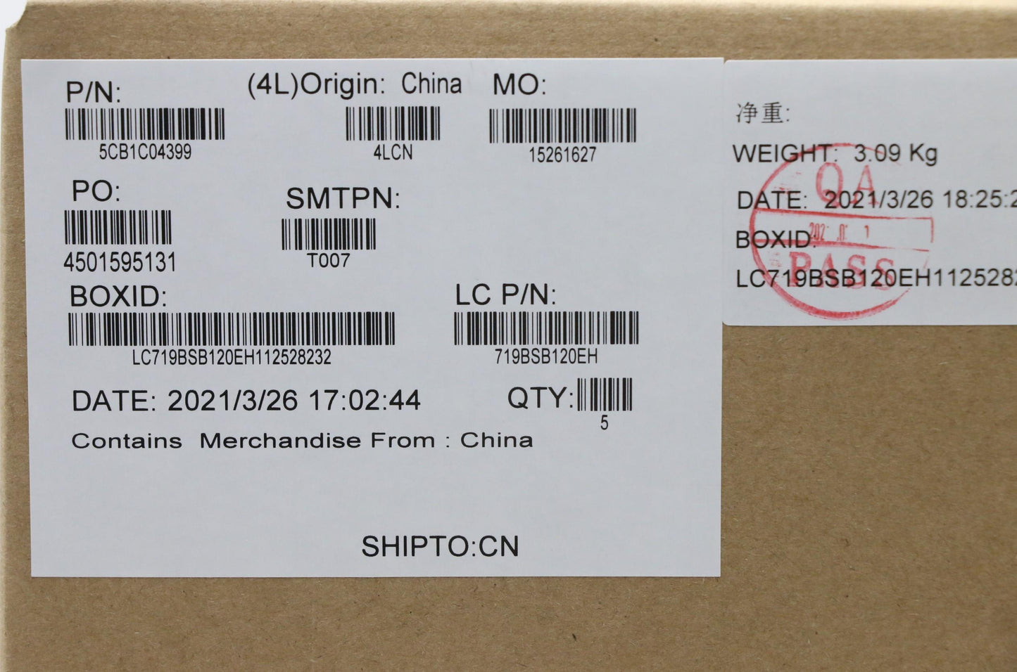 Lenovo Cover Upper Case Asm_Eng L82H7 - 5CB1C04399