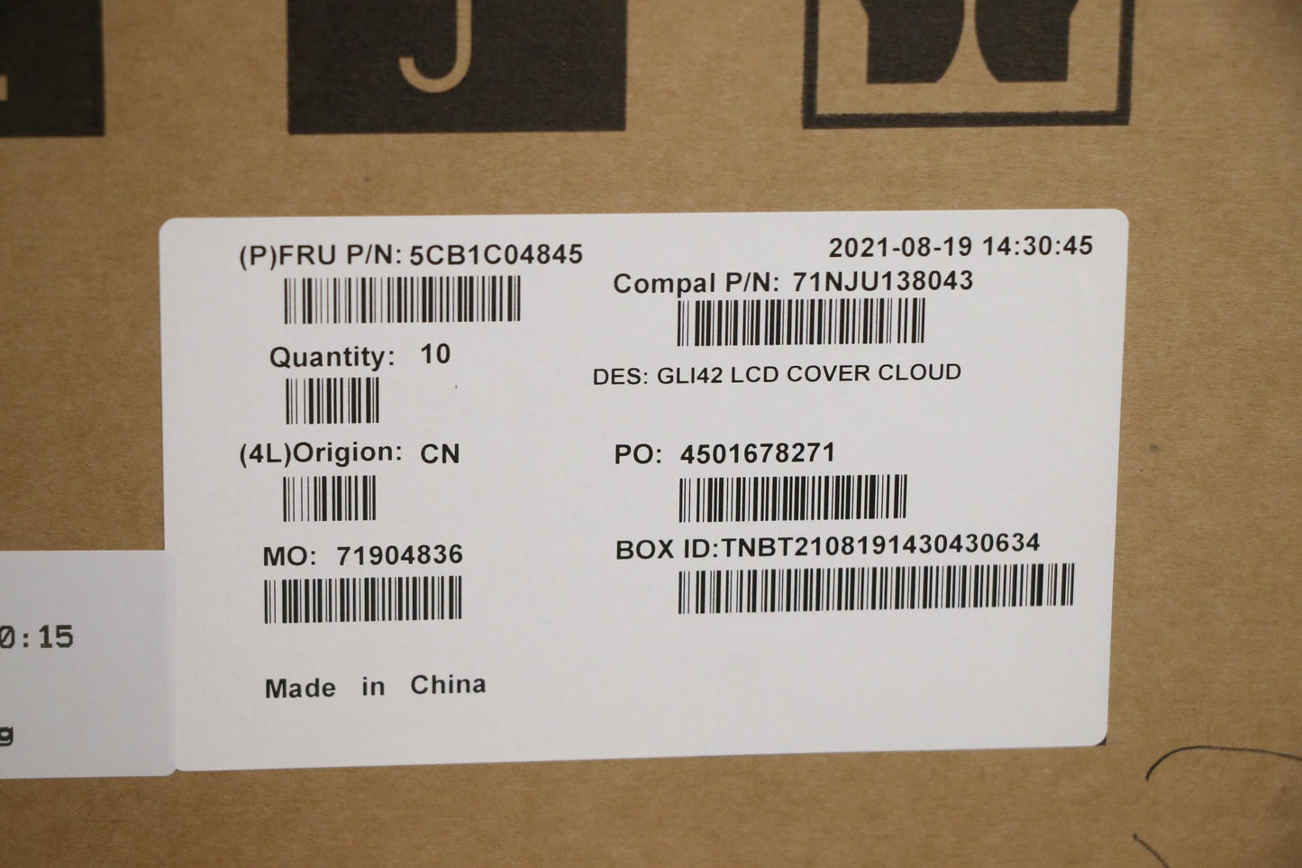 Lenovo Cover Lcd Cover C 82L3 Cloud - 5CB1C04845