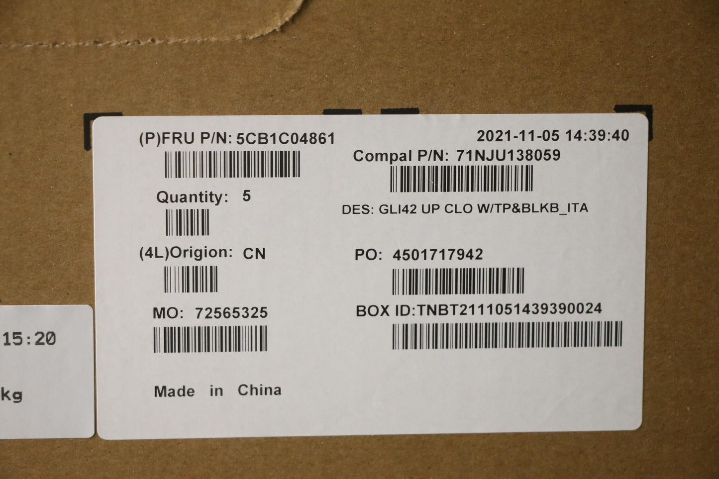 Lenovo Cover Uppercaseasm_Ita C82L3 C - 5CB1C04861