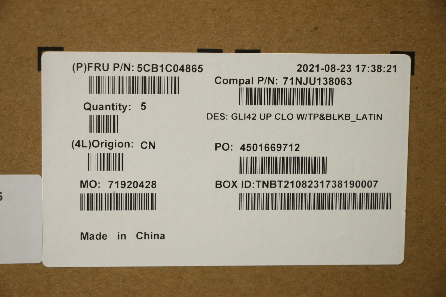 Lenovo Cover Uppercaseasm_La Spa C82L - 5CB1C04865