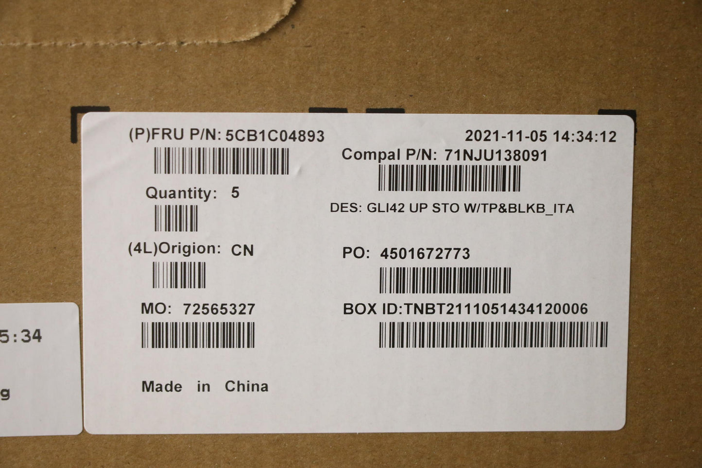 Lenovo Cover Uppercaseasm_Ita C82L3 S - 5CB1C04893