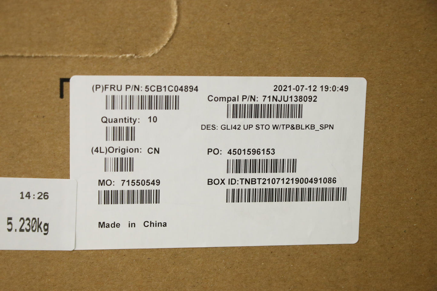 Lenovo Cover Uppercaseasm_Spa C82L3 S - 5CB1C04894
