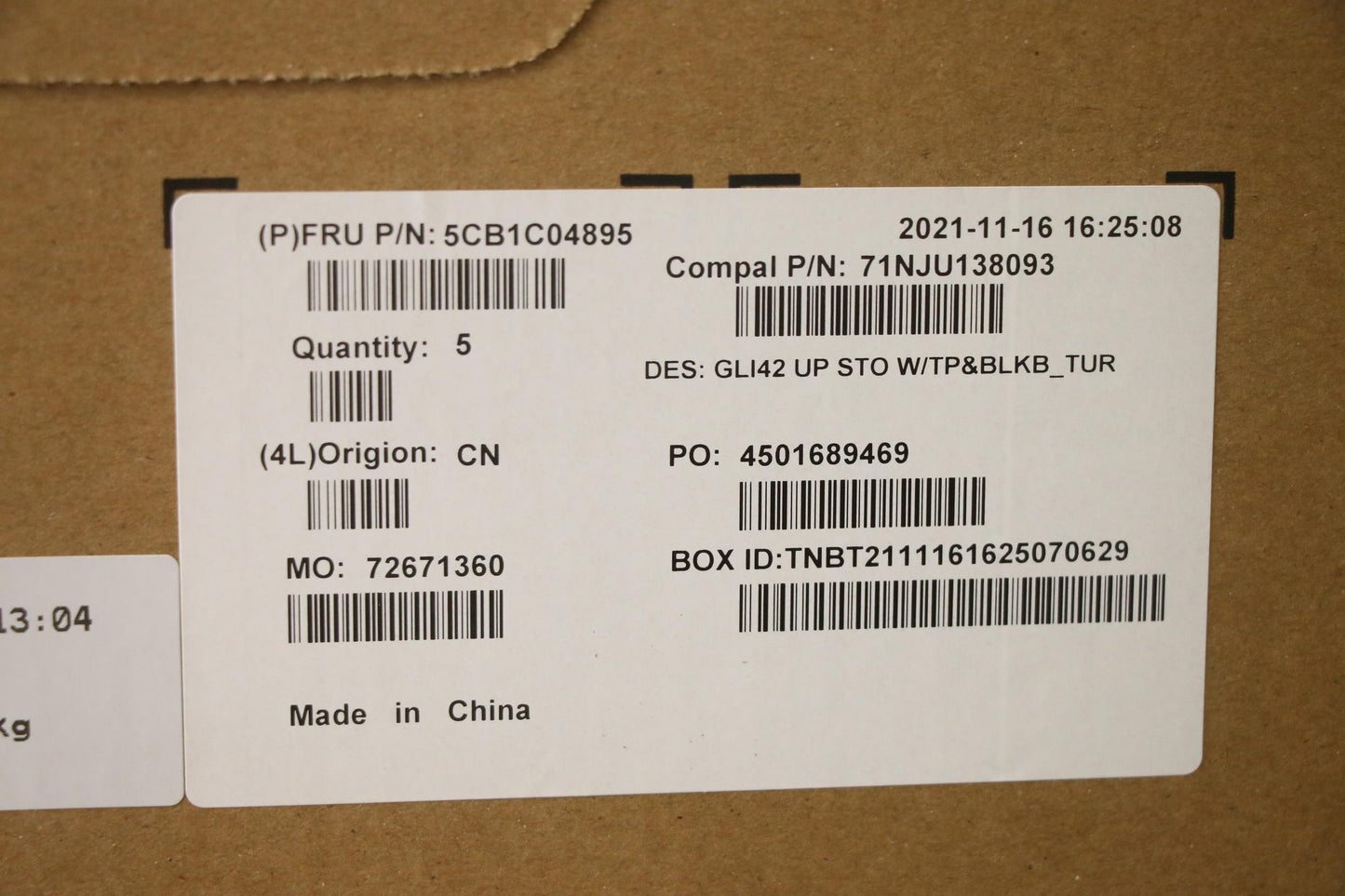 Lenovo Cover Uppercaseasm_Tur C82L3 S - 5CB1C04895