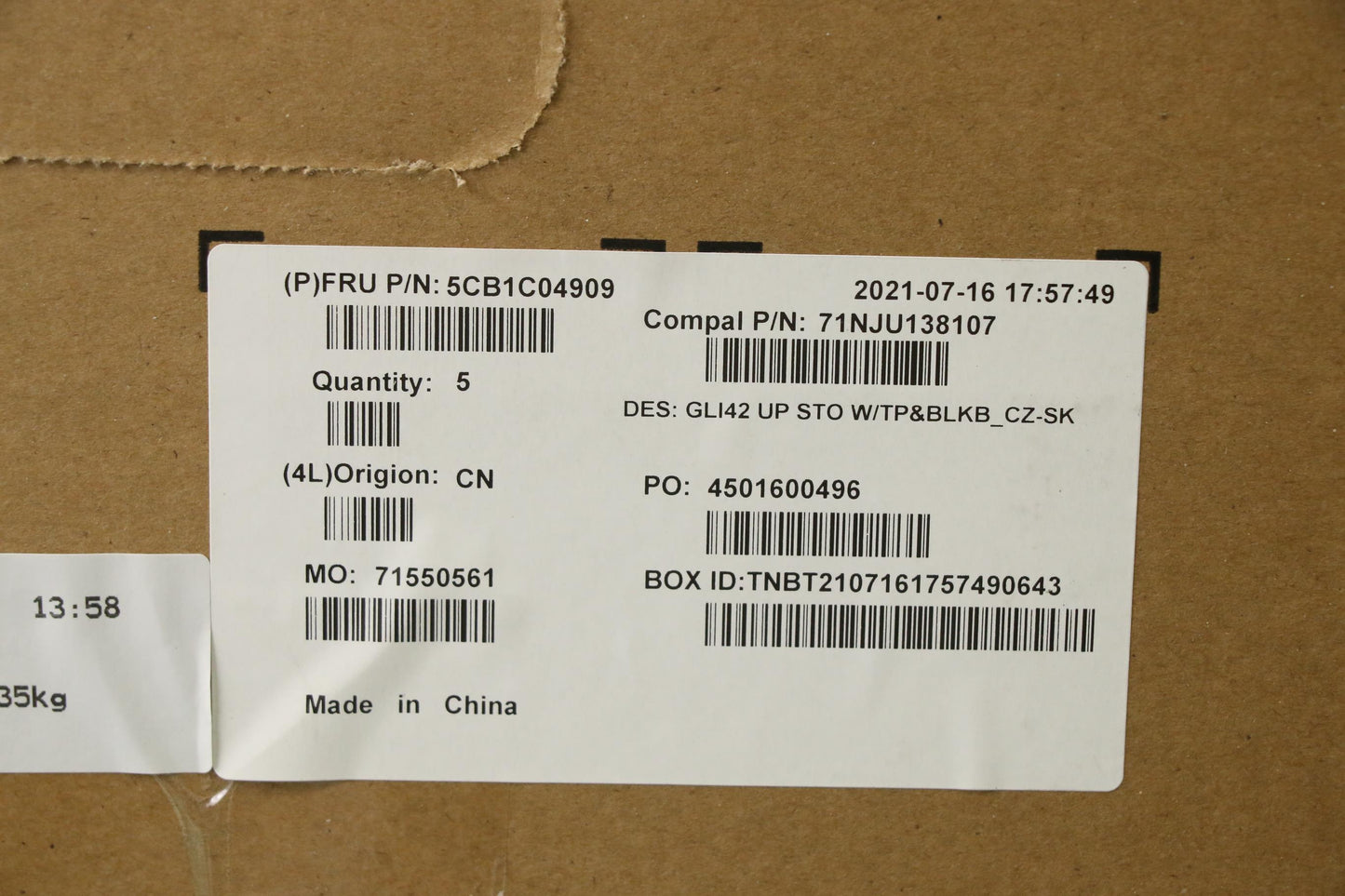 Lenovo Cover Uppercaseasm_Cze/Slk C82 - 5CB1C04909