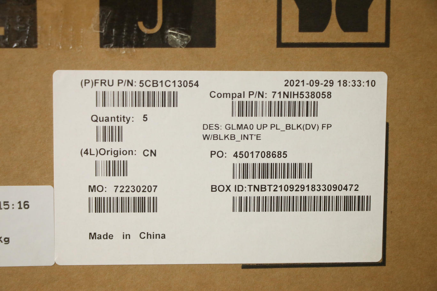 Lenovo Cover Upper C82Lm Pl_Blkd Fp B - 5CB1C13054