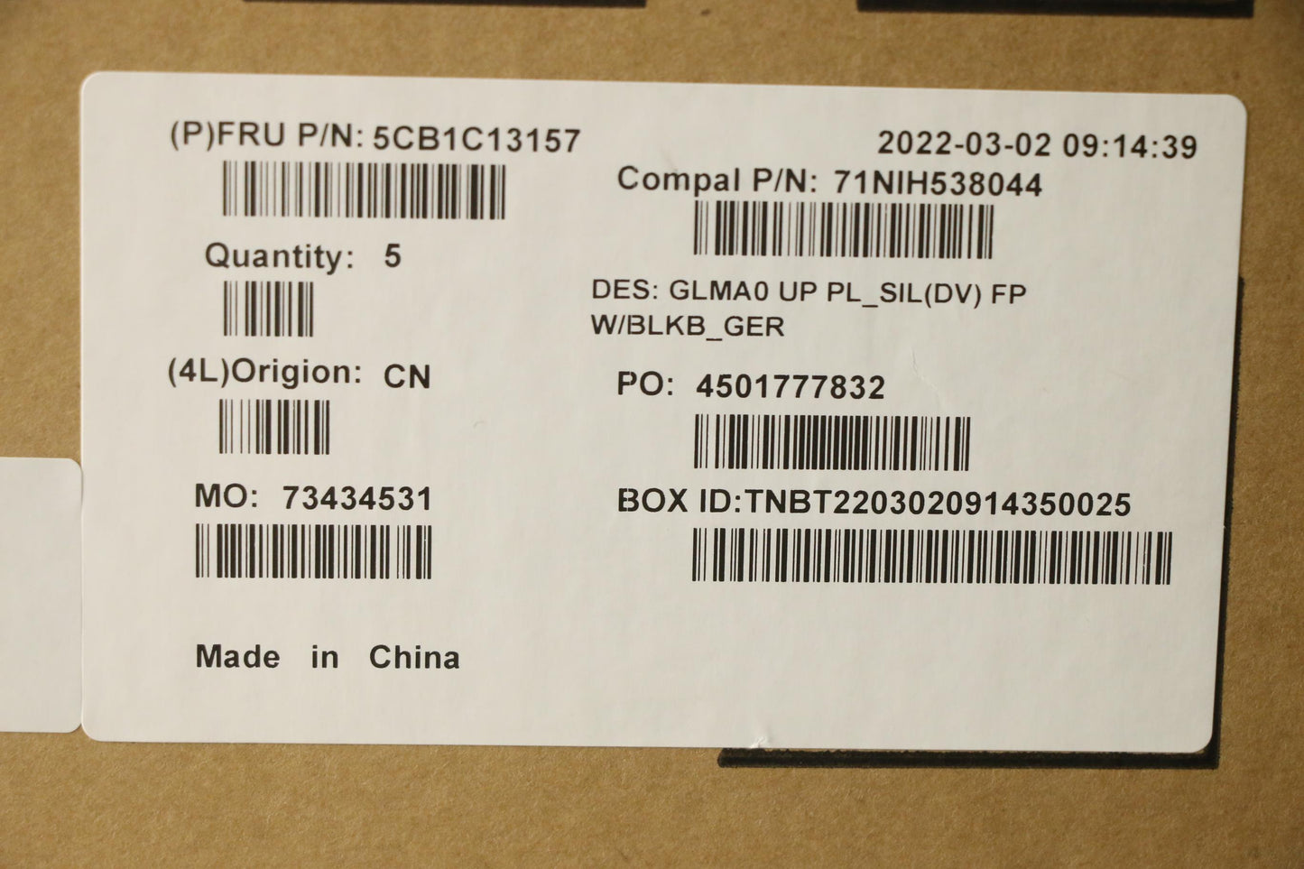 Lenovo Cover Upper C82Lm Pl_Sild Fp B - 5CB1C13157