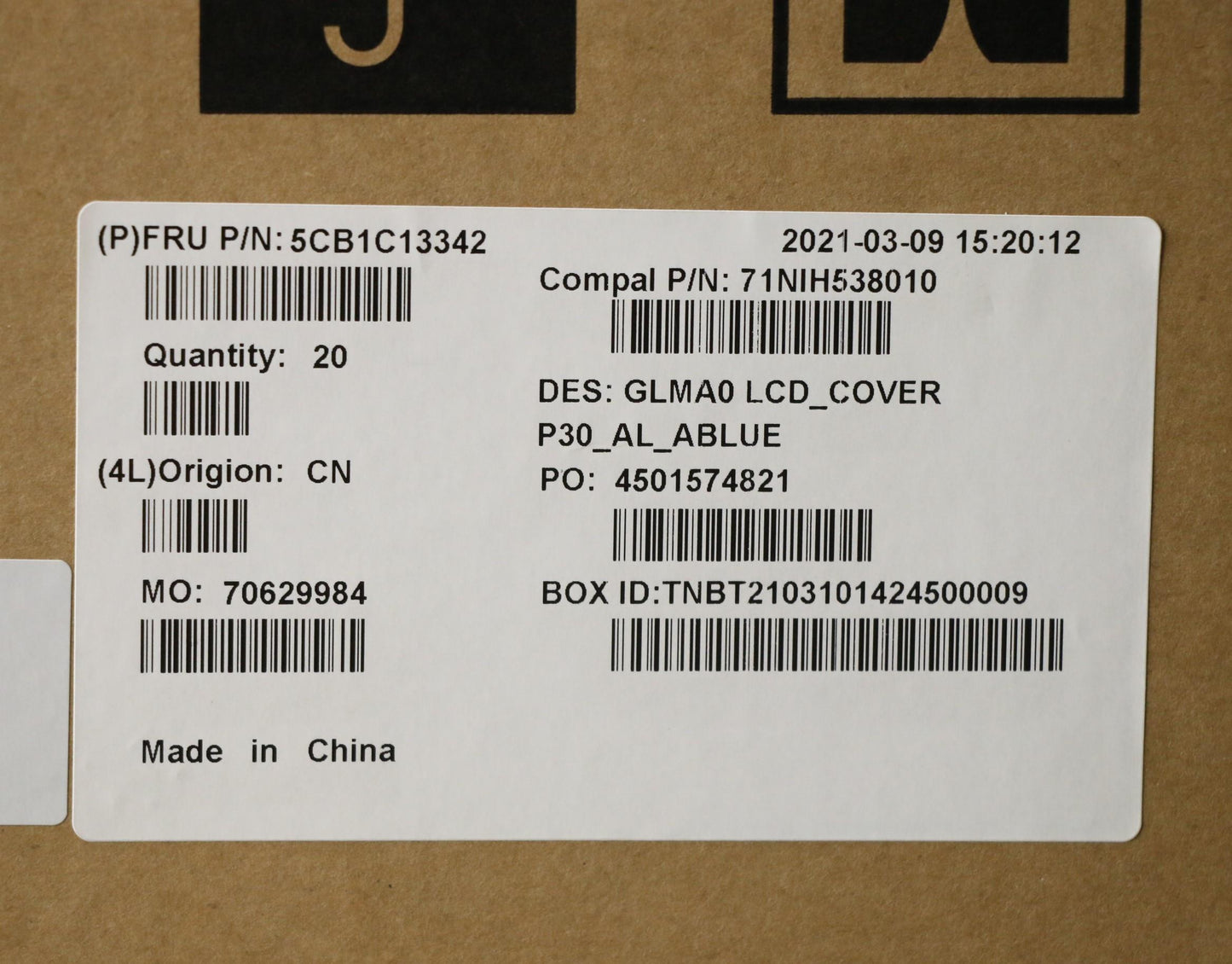 Lenovo Cover Lcd Cover C 82Lm P30_Al_ - 5CB1C13342