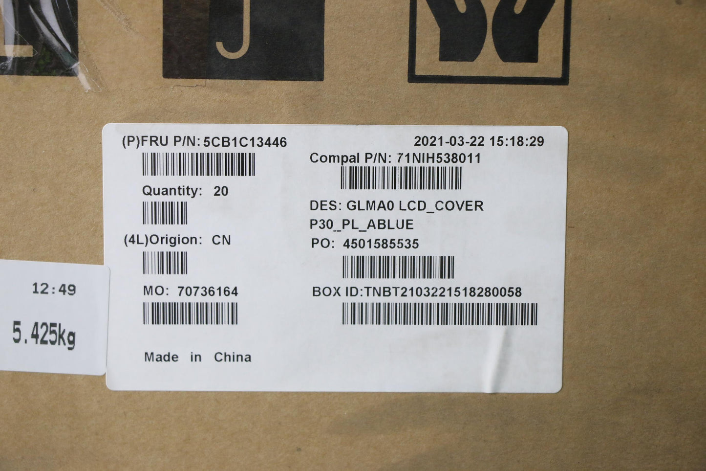 Lenovo Cover Lcd Cover C 82Lm P30_Pl_ - 5CB1C13446