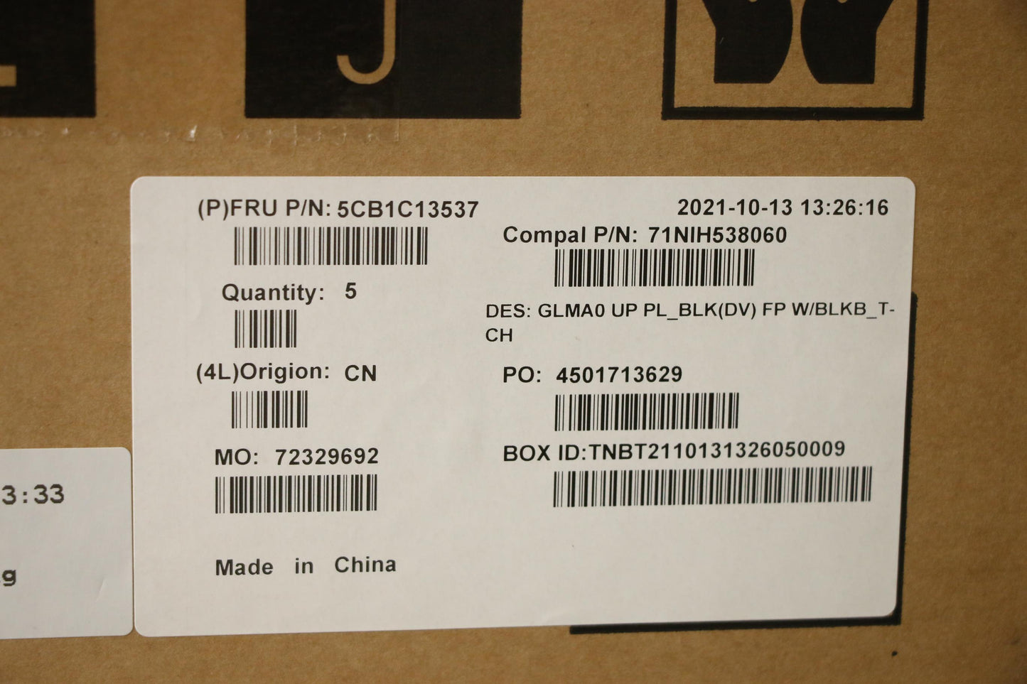 Lenovo Cover Upper C82Lm Pl_Blkd Fp B - 5CB1C13537